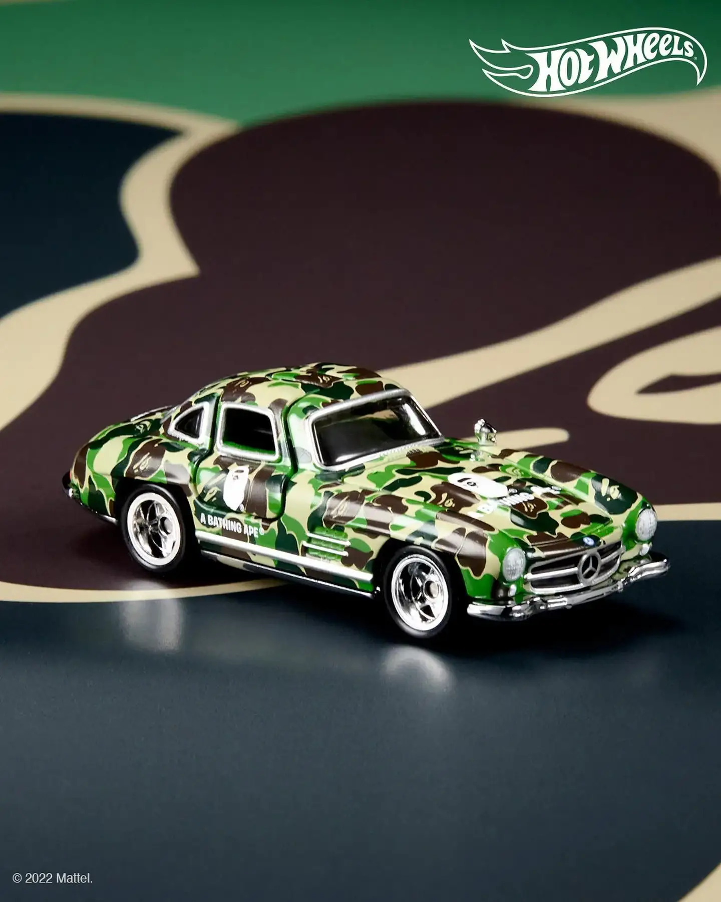 In Hand!!! BAPE x Hot Wheels RLC 1955 Mercedes Benz 300SL King of The Camo Jungle