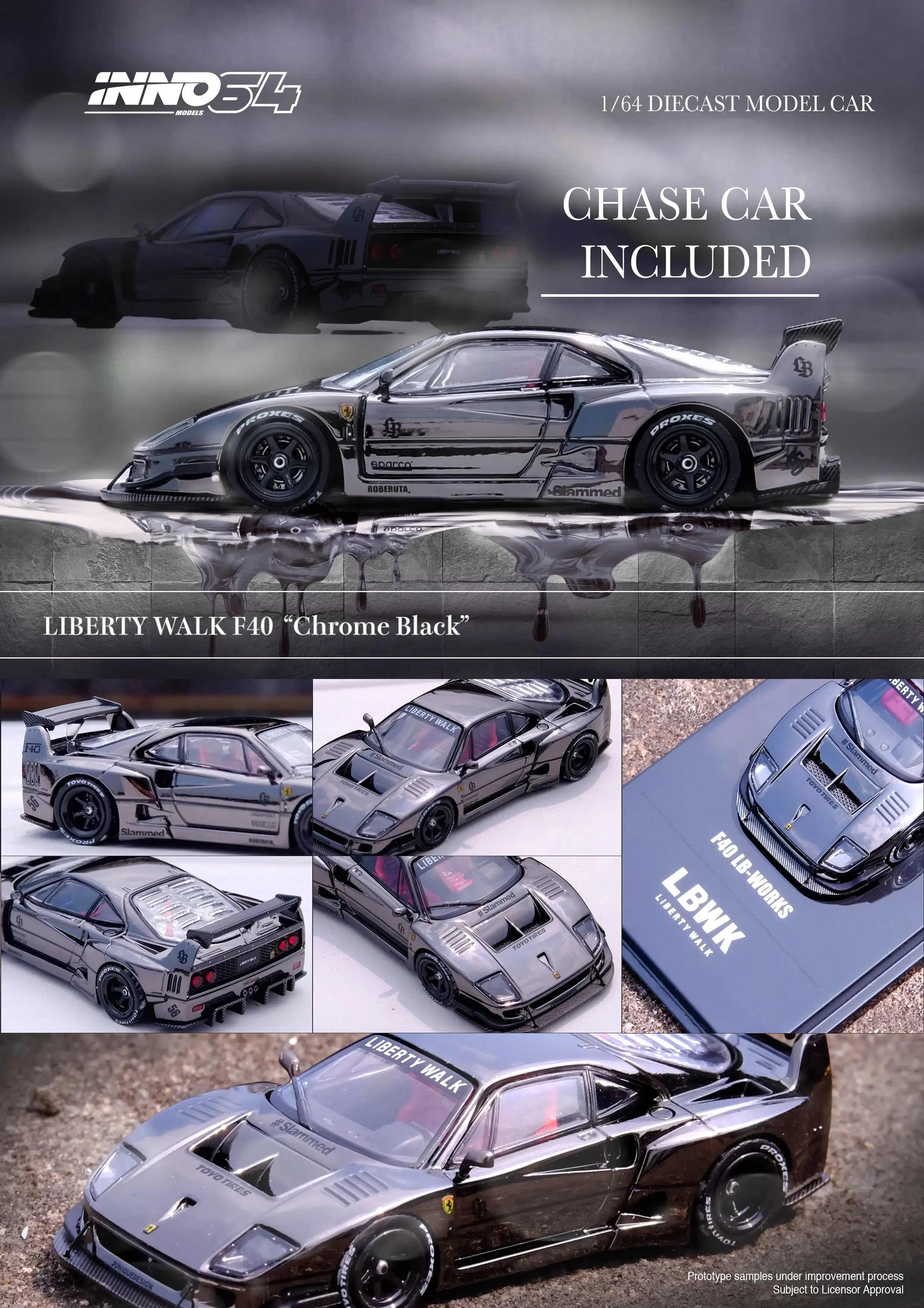 [CHASE] Inno64 LBWK F40 Chrome Black - Image 2