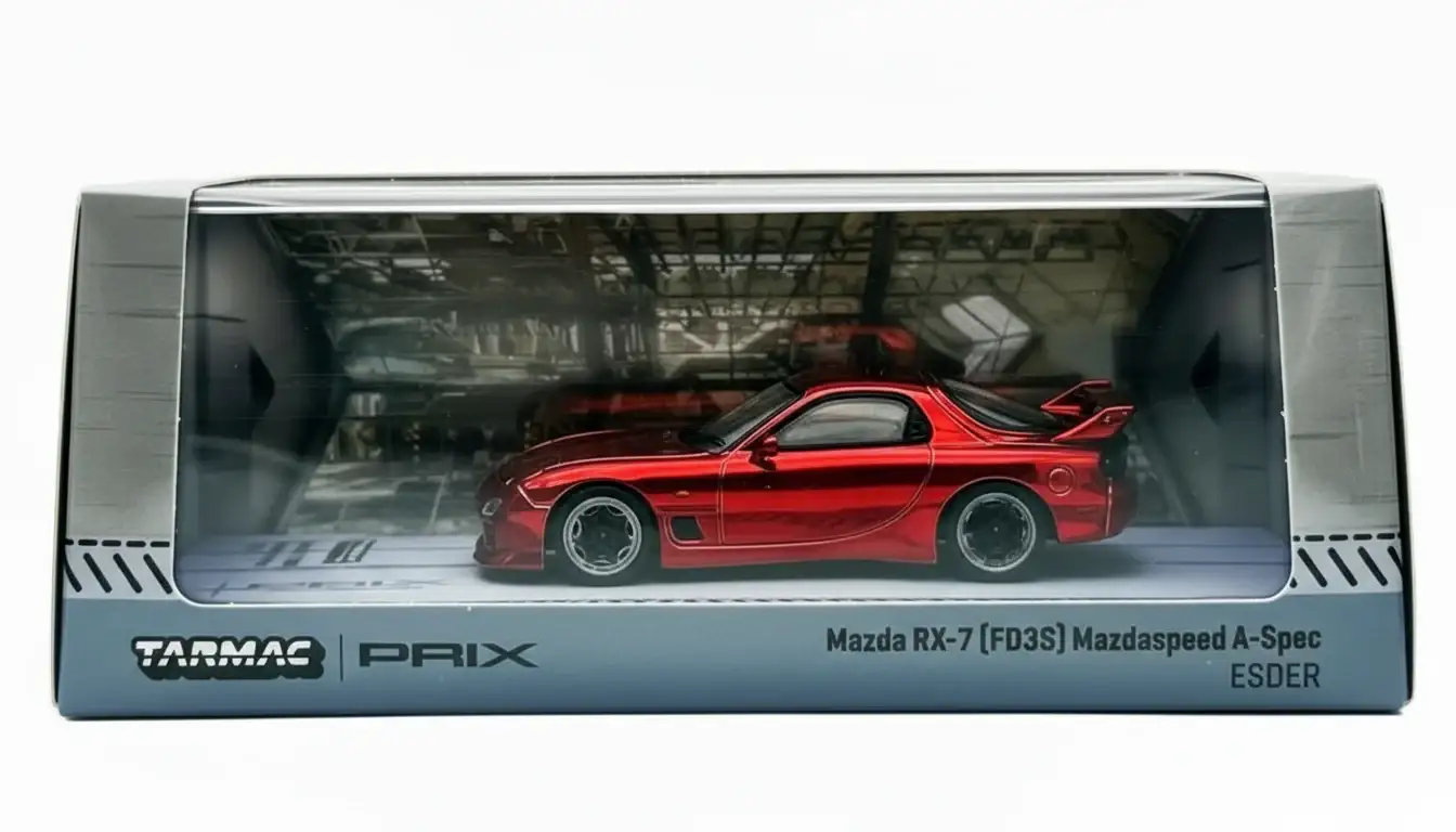 (Chase) Tarmac Works x PRIX limited edition 1:64 Scale Mazda RX-7 (FD3S) Mazdaspeed A-Spec, ESDER