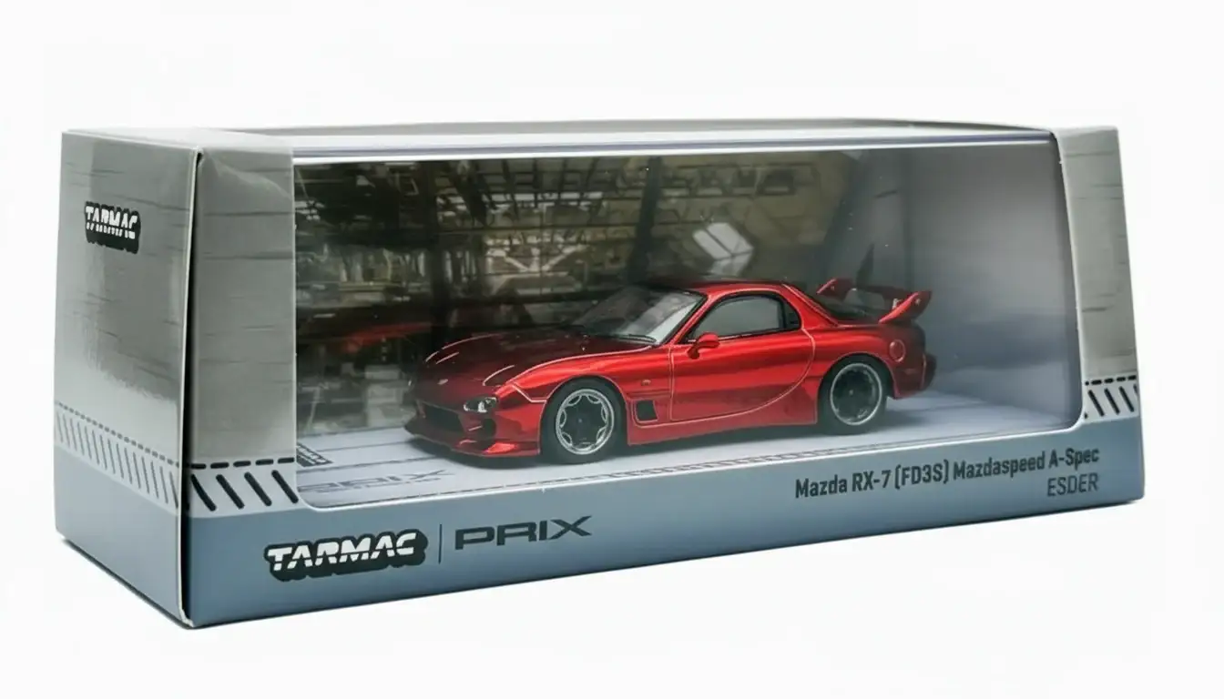 (Chase) Tarmac Works x PRIX limited edition 1:64 Scale Mazda RX-7 (FD3S) Mazdaspeed A-Spec, ESDER - Image 2