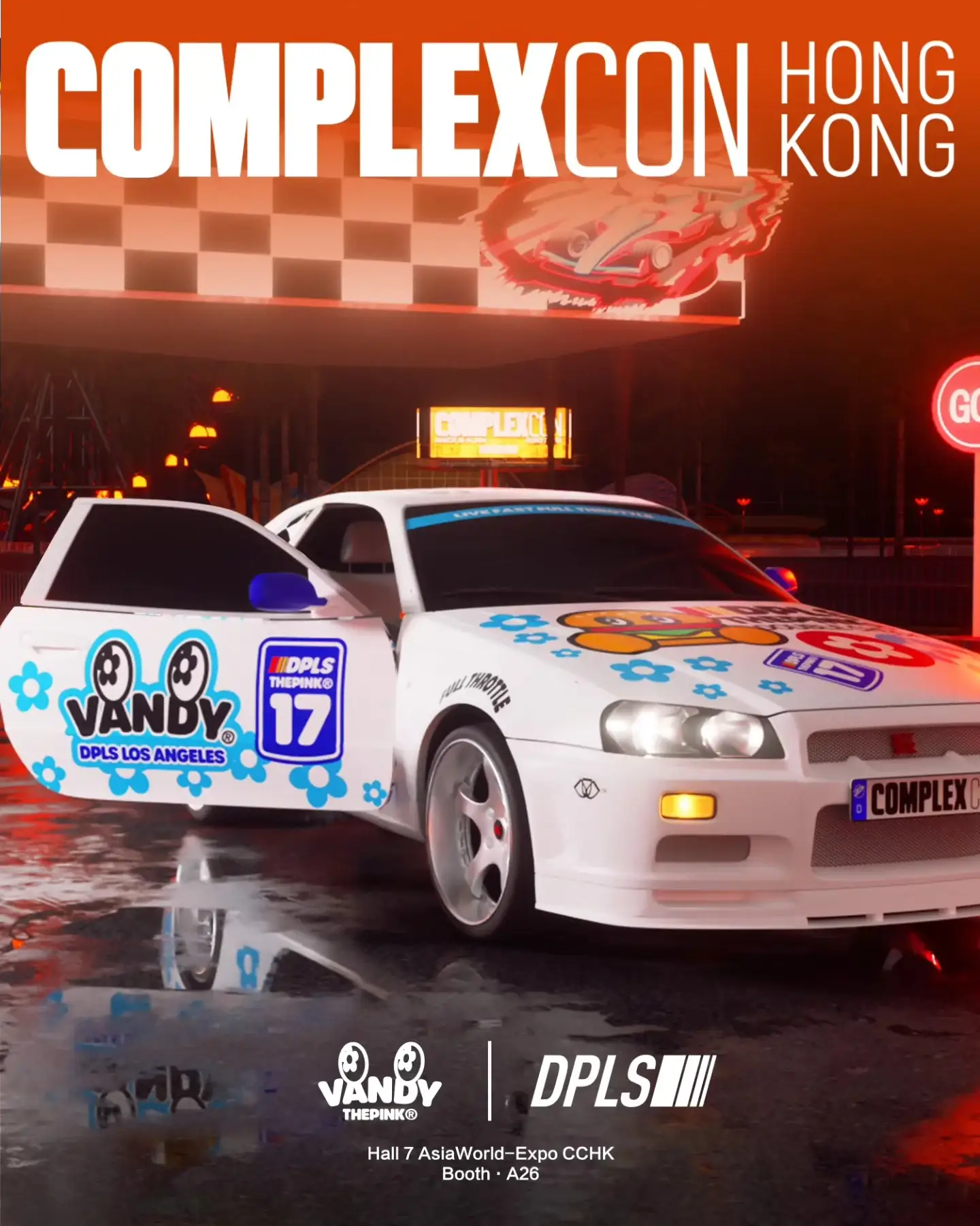 DPLS Los Angeles x VANDY THE PINK 1/64 NISSAN SKYLINE GT-R (R34) Hong Kong ComplexCon 2024 Exclusive Model - Image 2