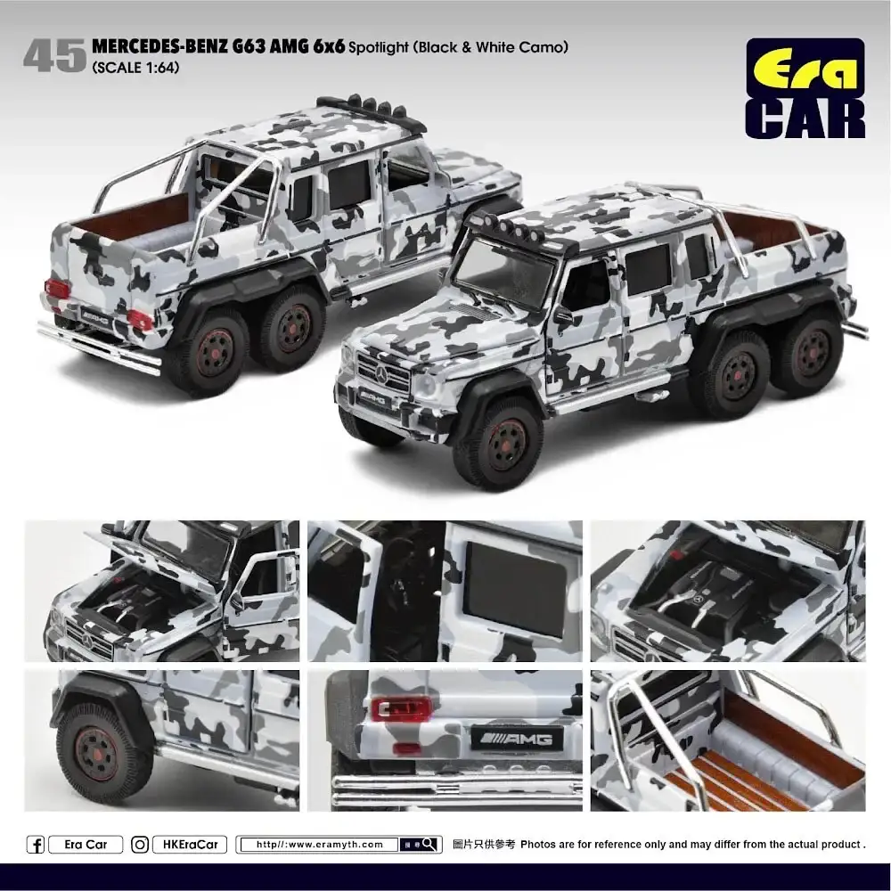 Era Car #45 Mercedes-Benz G63 AMG6X6 Black & White Camo Scale 1:64