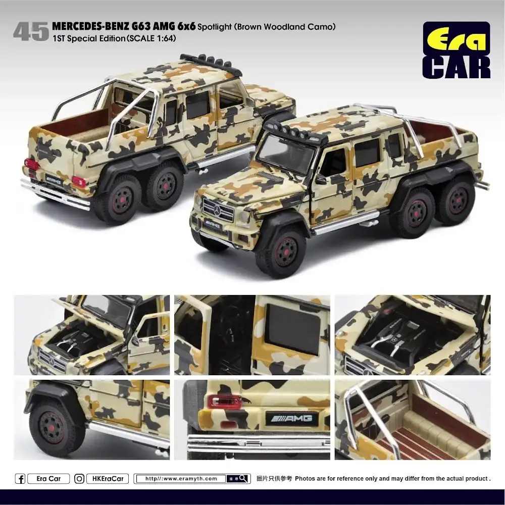 Era Car #45 Mercedes-Benz G63 AMG6X6 Brown Woodland Camo 1st Special Edition Scale 1:64