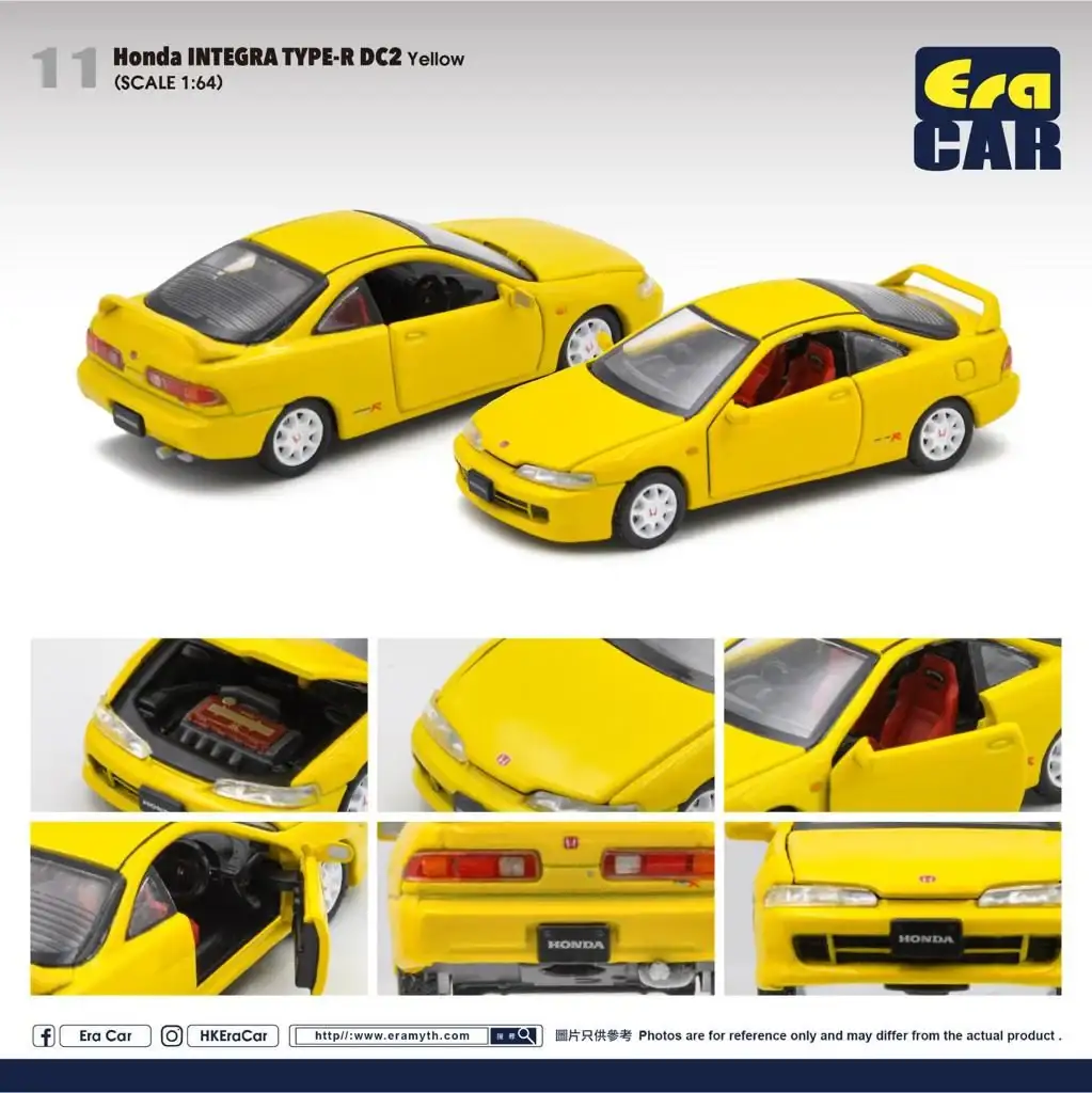 ERA Car #11 Honda Integra TYPE-R DC2 Yellow Scale 1:64