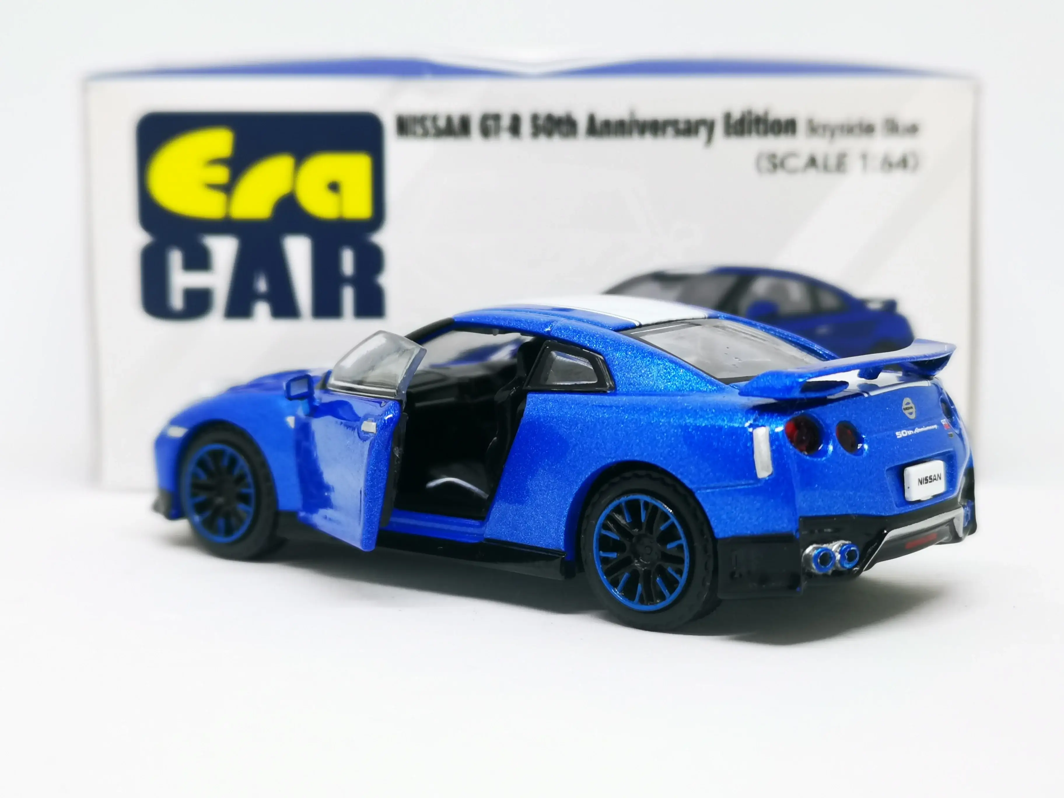 ERA Car #SP Nissan GT-R 50th Anniversary edition bayside Blue Scale 1:64 - Image 3
