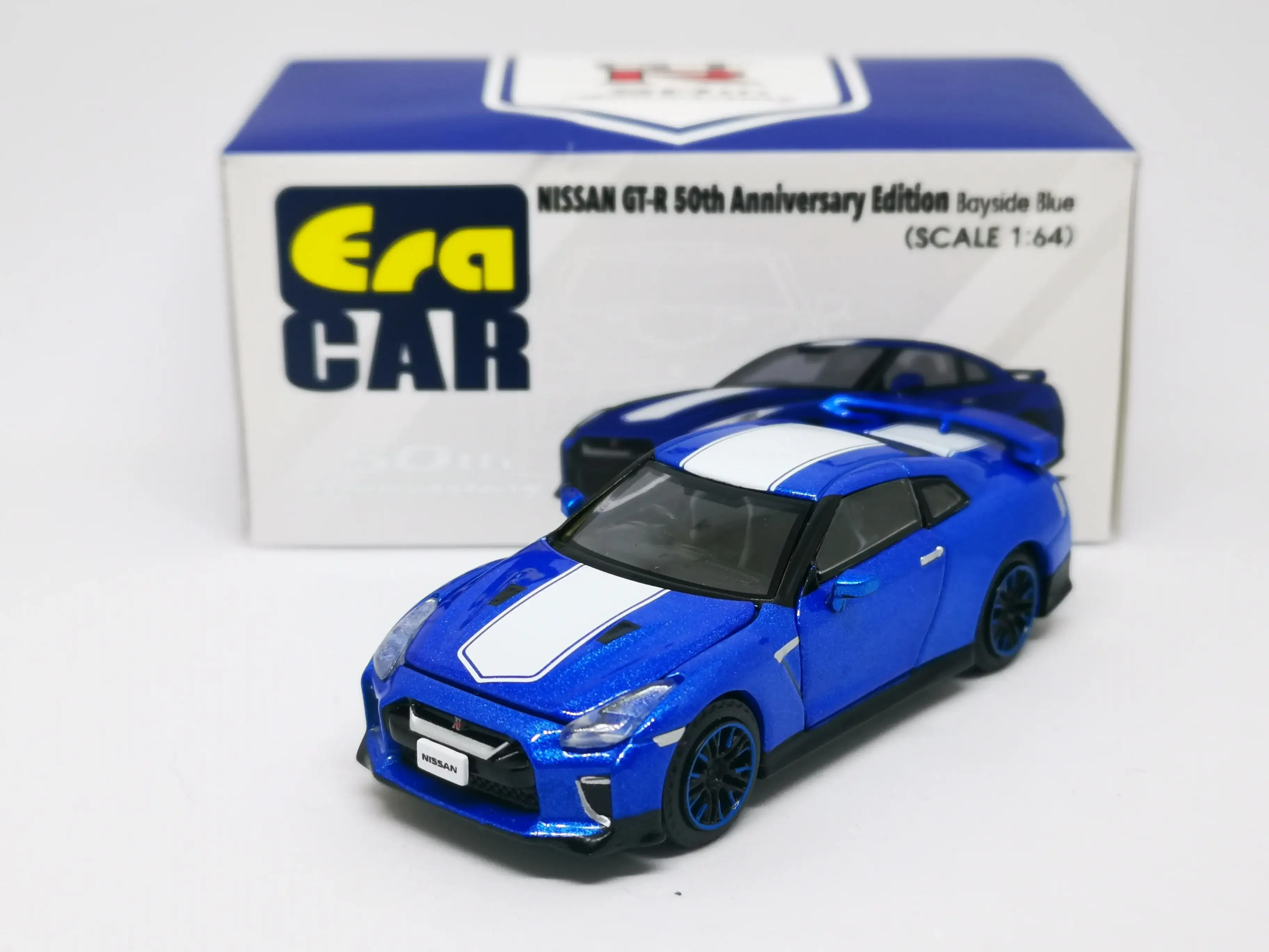 ERA Car #SP Nissan GT-R 50th Anniversary edition bayside Blue Scale 1:64 - Image 4