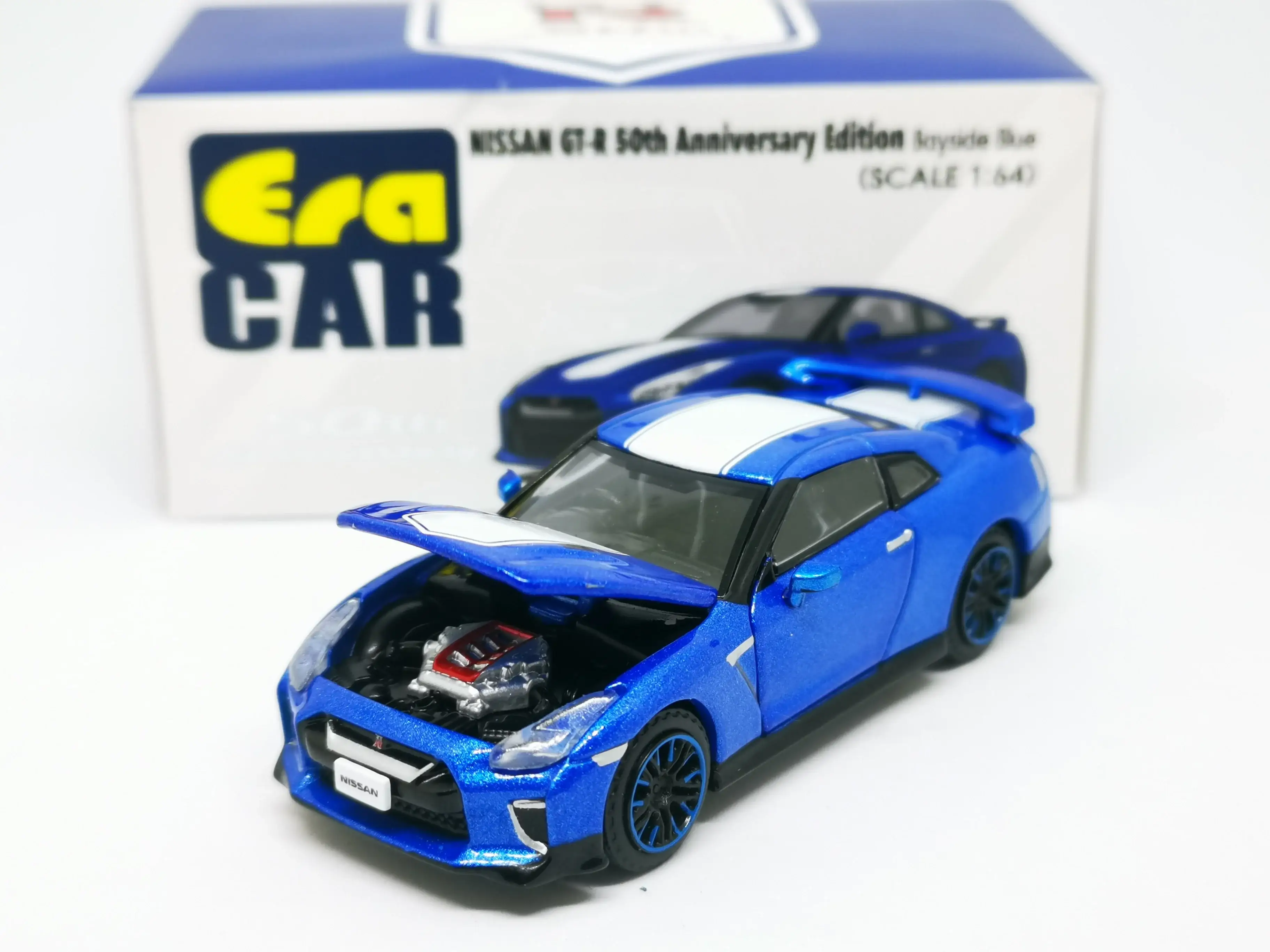 ERA Car #SP Nissan GT-R 50th Anniversary edition bayside Blue Scale 1:64 - Image 5