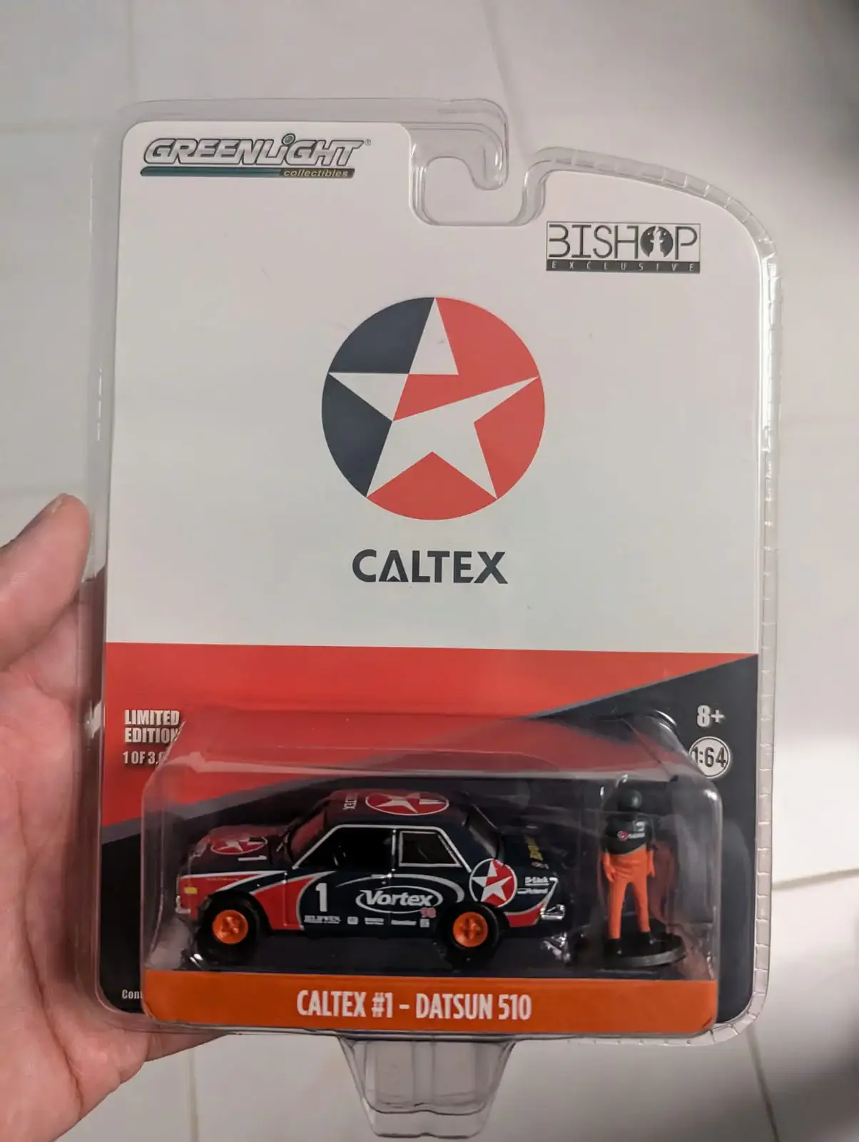 Greenlight 1:64 Scale Caltex #1 Datsun 510 Bishop Exclusive Limited Edition