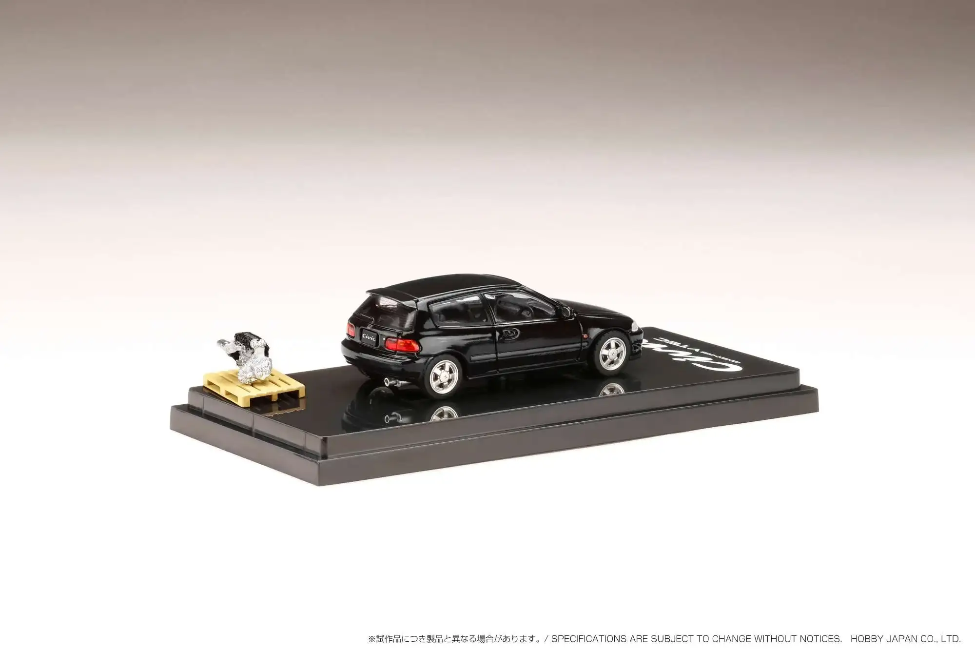 Hobby Japan 1/64 Honda CIVIC Type R (Eg6) SiR-S with Engine Display Model Black - Image 3