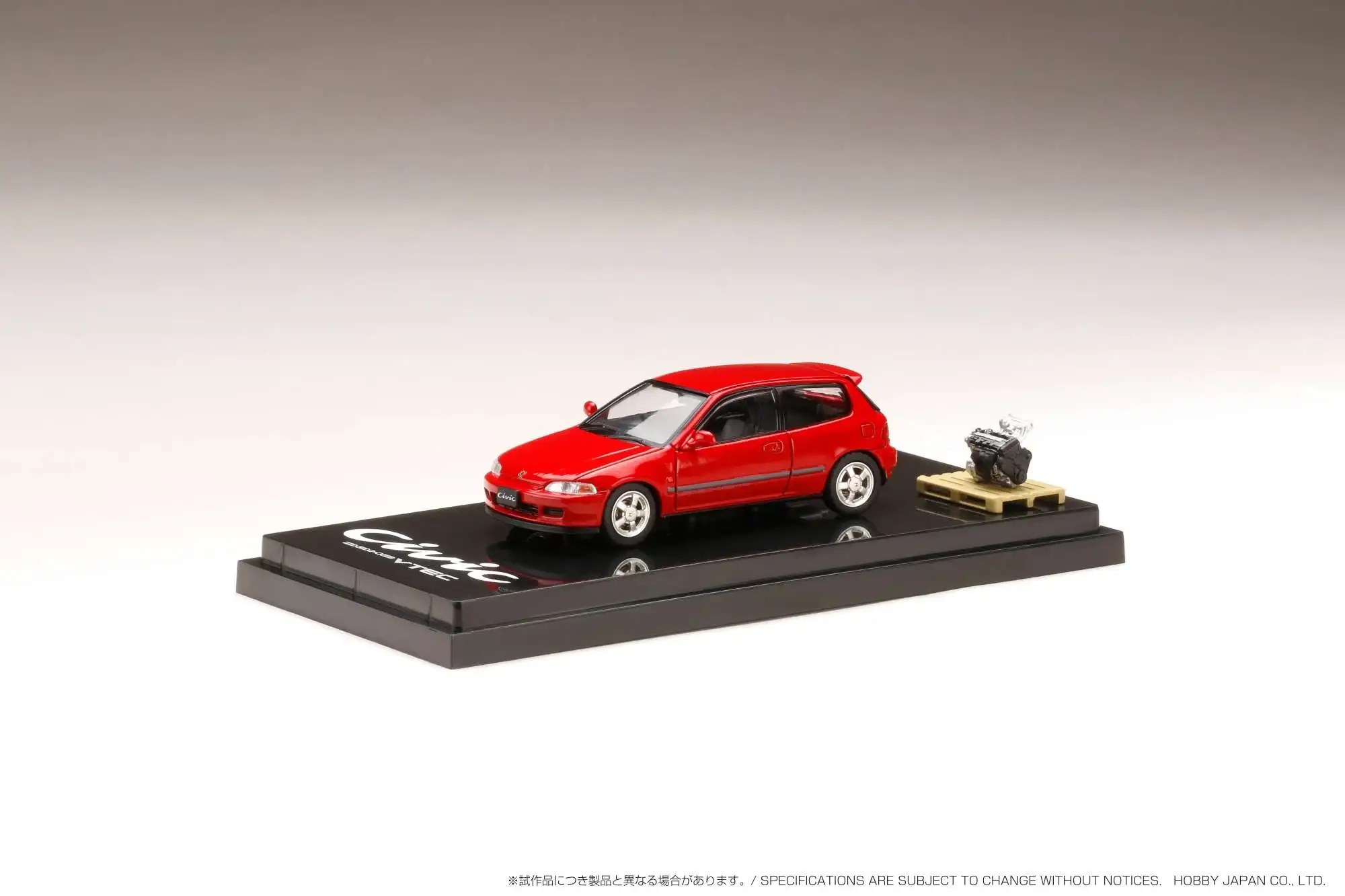 Hobby Japan 1/64 Honda CIVIC Type R (Eg6) SiR-S with Engine Display Model Red