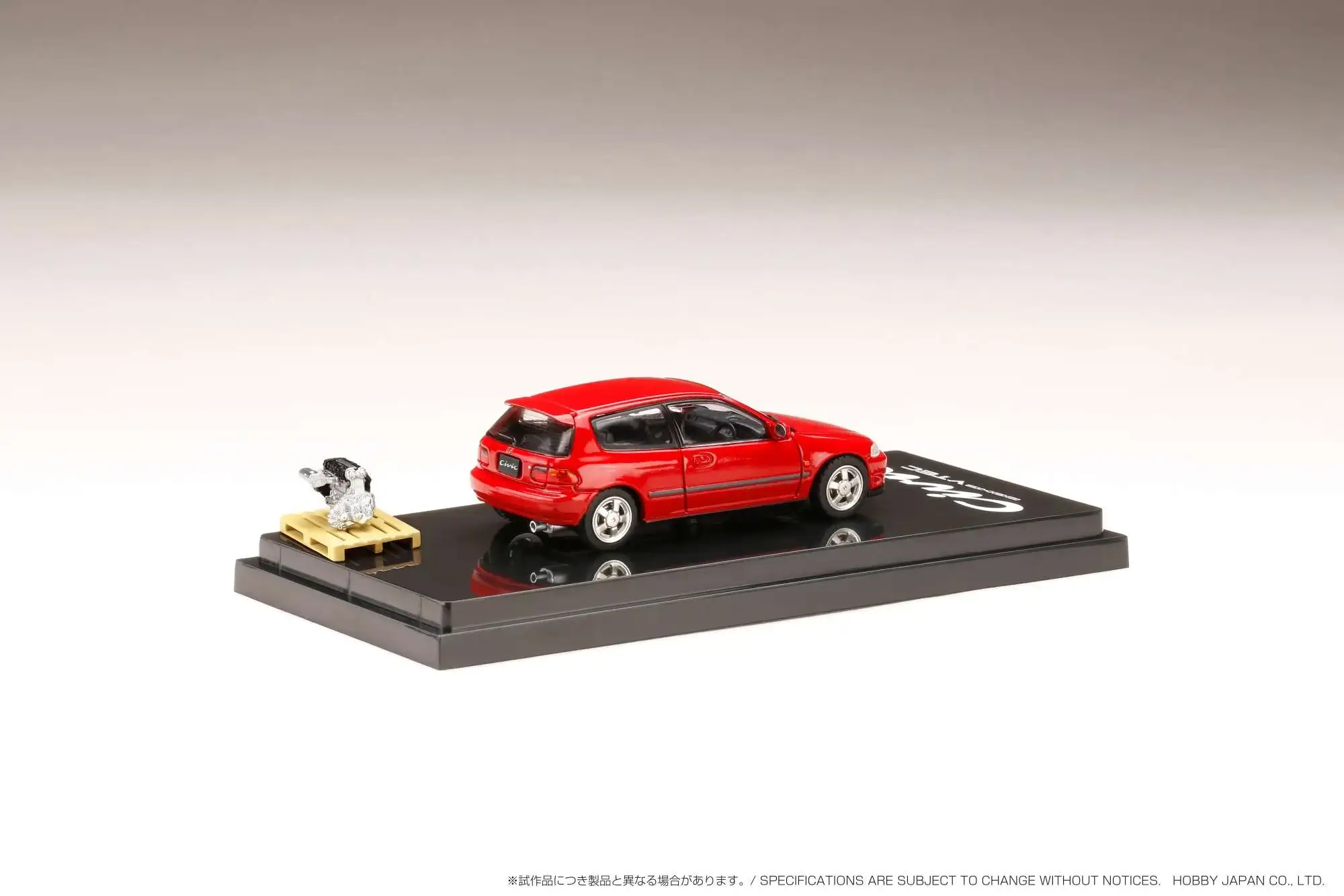 Hobby Japan 1/64 Honda CIVIC Type R (Eg6) SiR-S with Engine Display Model Red - Image 3