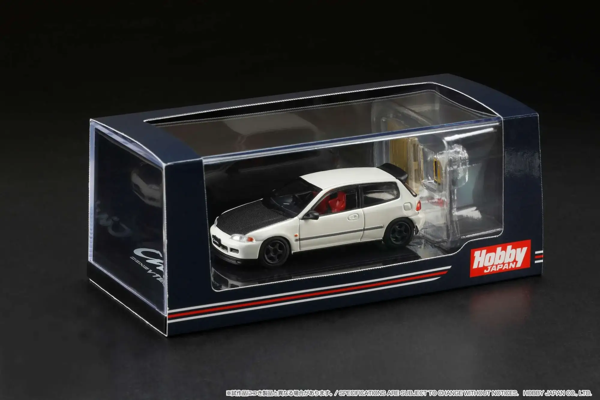 Hobby Japan 1/64 Honda CIVIC Type R (Eg6) JDM Style with Engine Display Model Customized Version White - Image 2