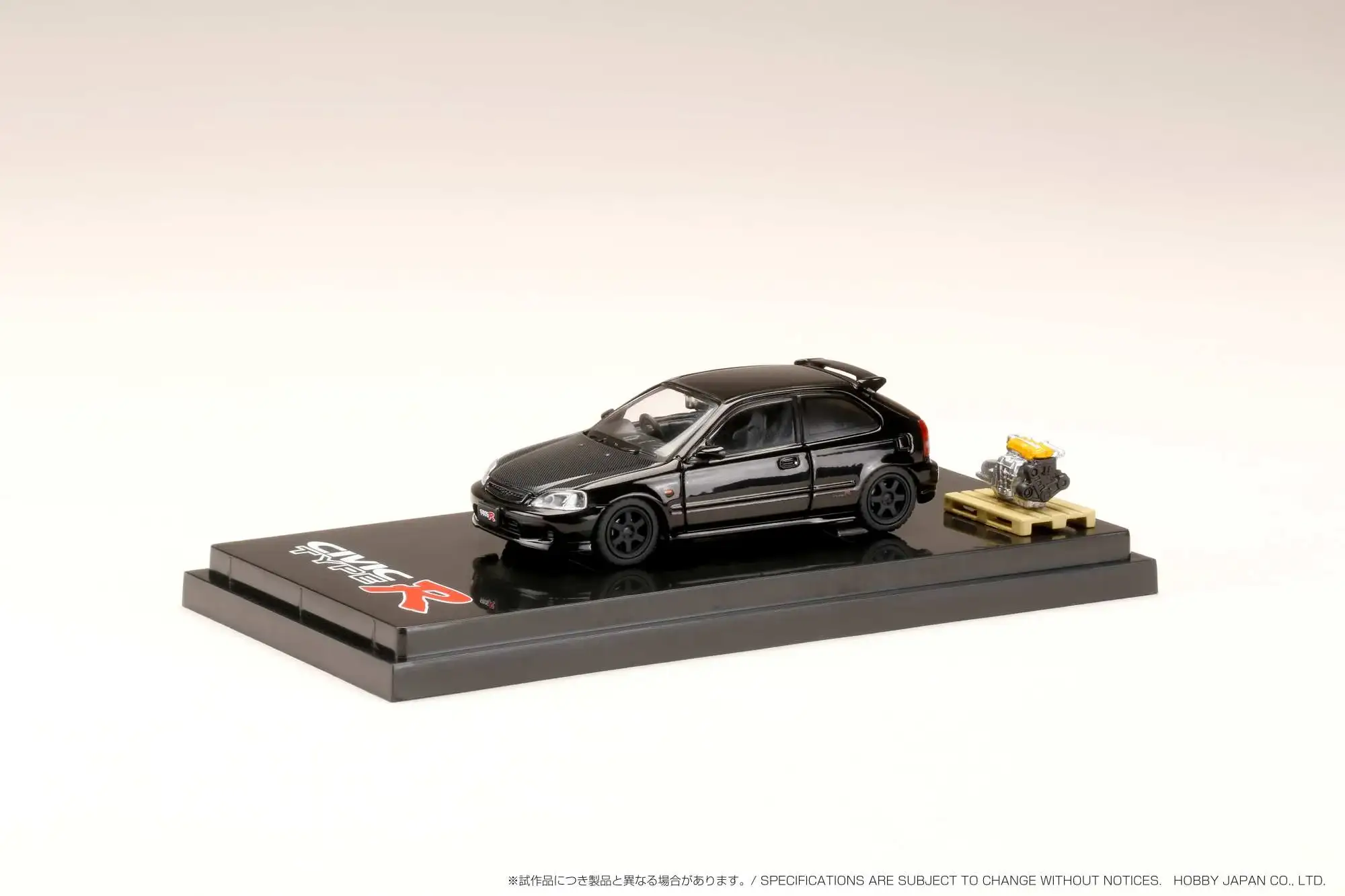 Hobby Japan 1/64 Honda CIVIC Type R (EK9) with Engine Display Model Customized Version Black