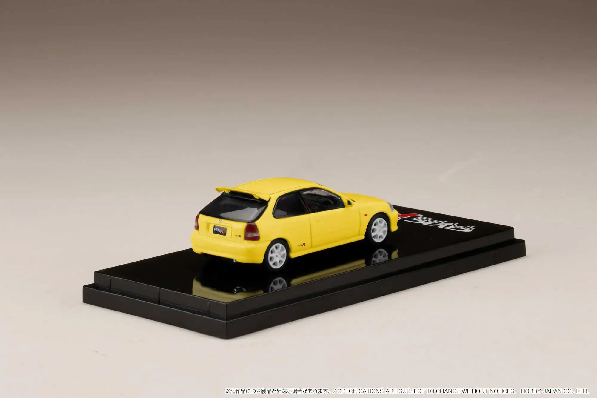 Hobby Japan 1/64 Honda CIVIC TYPER (EK9) with Engine Display Model Yellow - Image 2