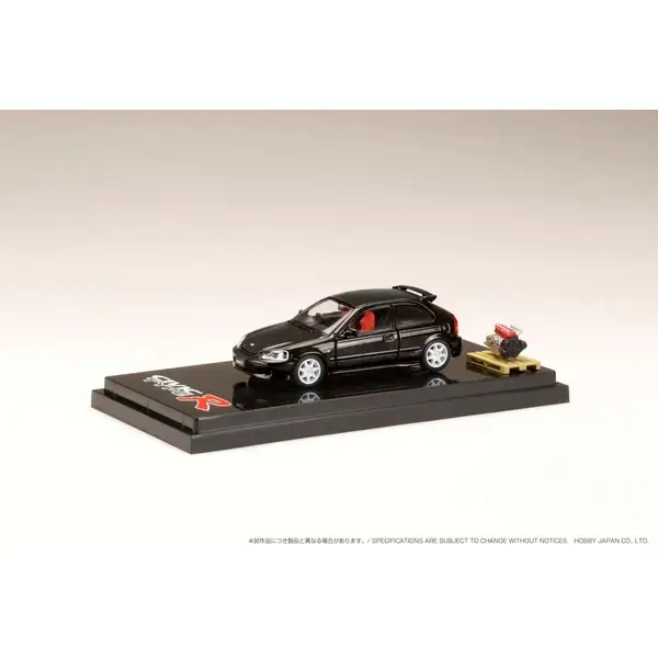 Hobby Japan 1/64 Honda CIVIC TYPER (EK9) with Engine Display Model Starlight Black Pearl - Image 2