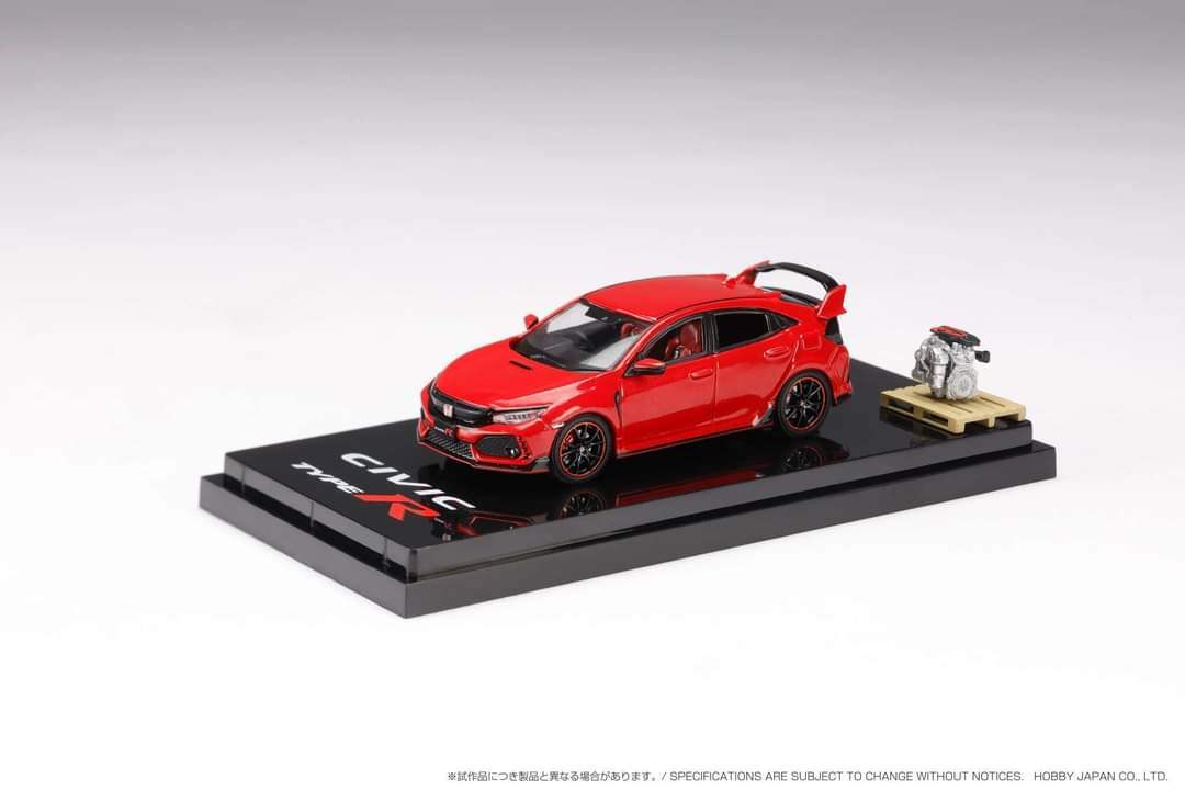 Hobby Japan 1/64 Honda CIVIC TYPER (FK8) 2017 Early Ver. with Engine Display Model - Image 2