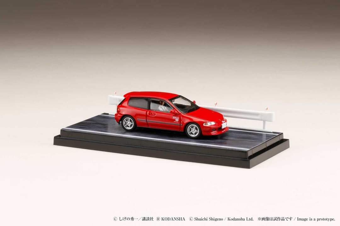 Hobby Japan 1/64 Initial D Honda CIVIC (EG6) Myogi Night Kids / Shingo Shoji 庄司慎吾 - Image 3
