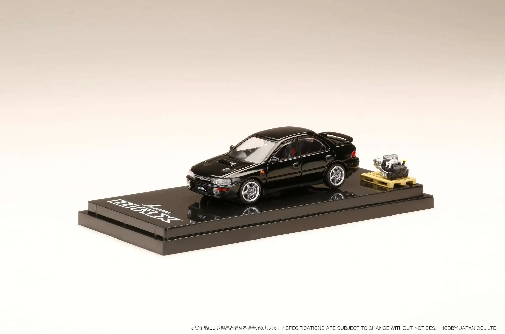 Hobby Japan
1/64 SUBARU IMPREZA WRX (GC8)  1992 with Engine Display Model Black