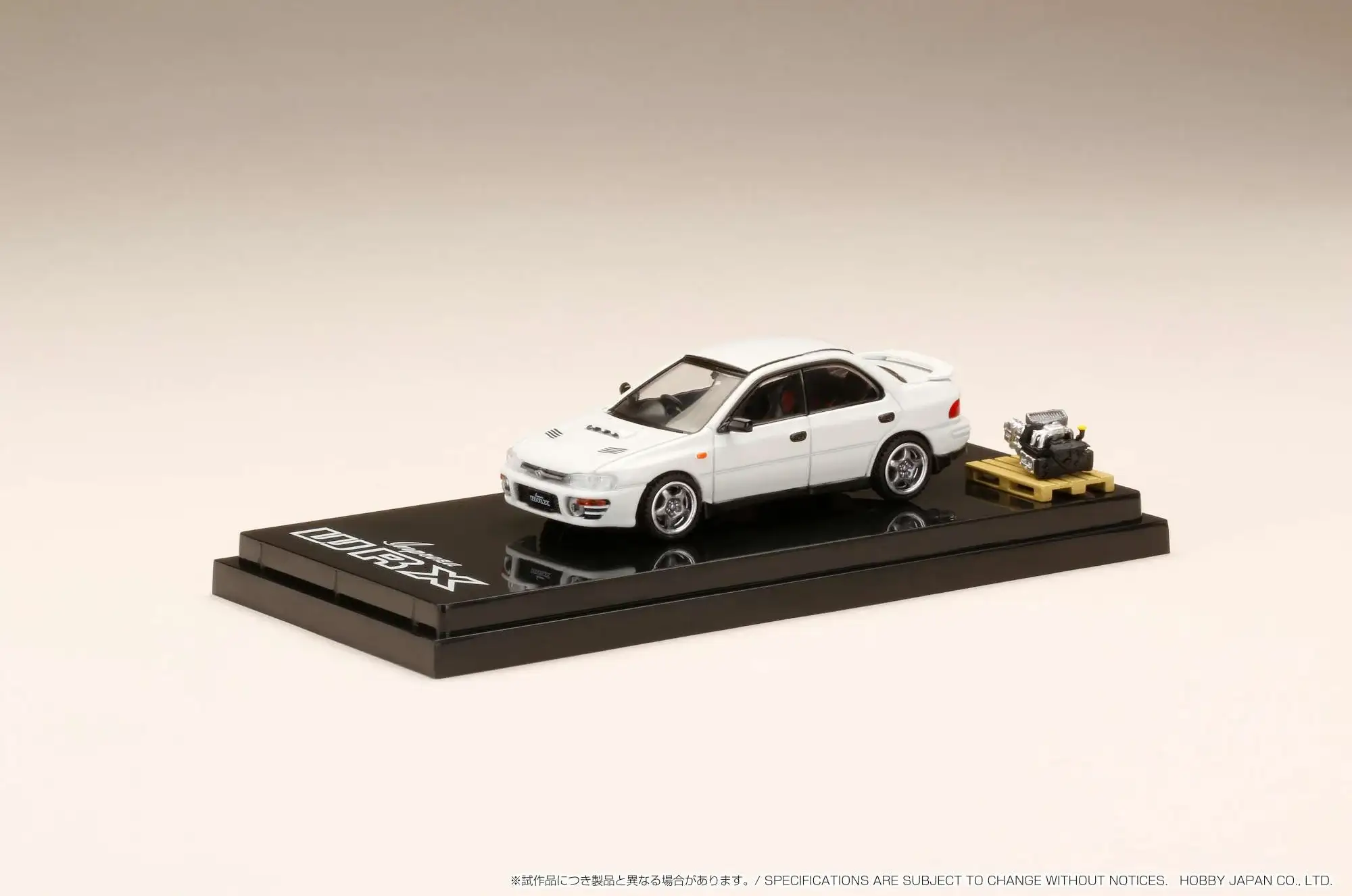 Hobby Japan
1/64 SUBARU IMPREZA WRX (GC8)  1992 with Engine Display Model White