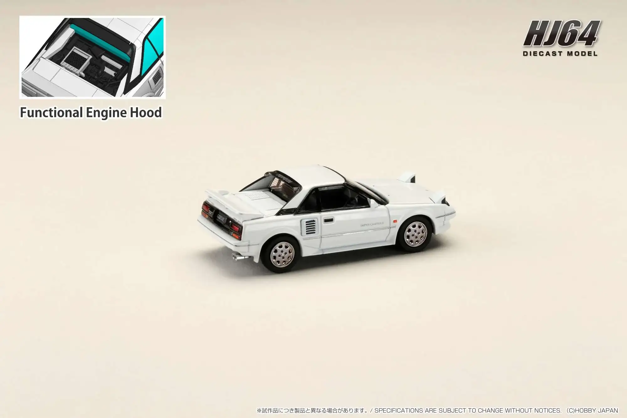 Hobby Japan 1/64 Toyota MR2 1600G-LIMITED SUPER CHARGER 1986 White - Image 2