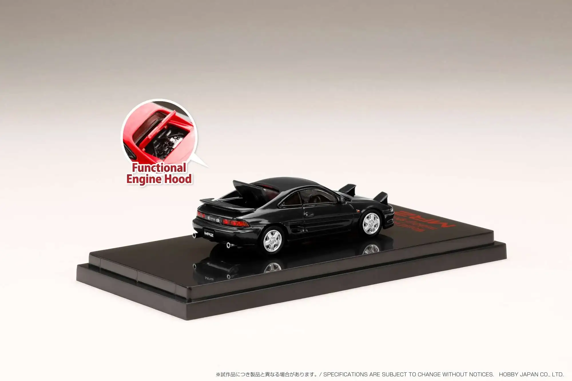 Hobby Japan 1/64 Toyota MR2 (SW20) GT-S 1996 / Open Headlight Black - Image 3