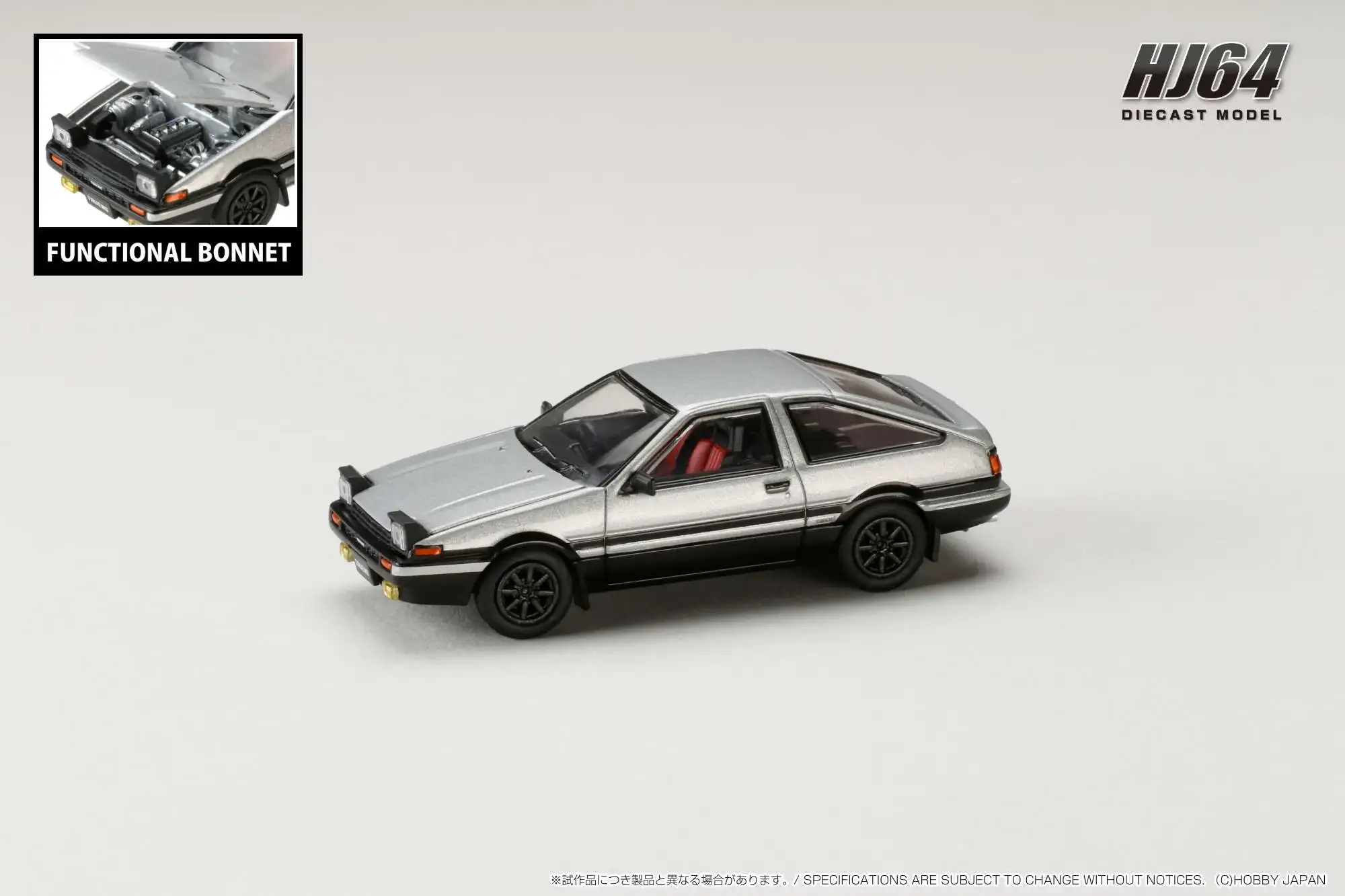 Hobby Japan 1/64 Toyota SPRINTER TRUENO GT APEX (AE86) JDM Style Silver