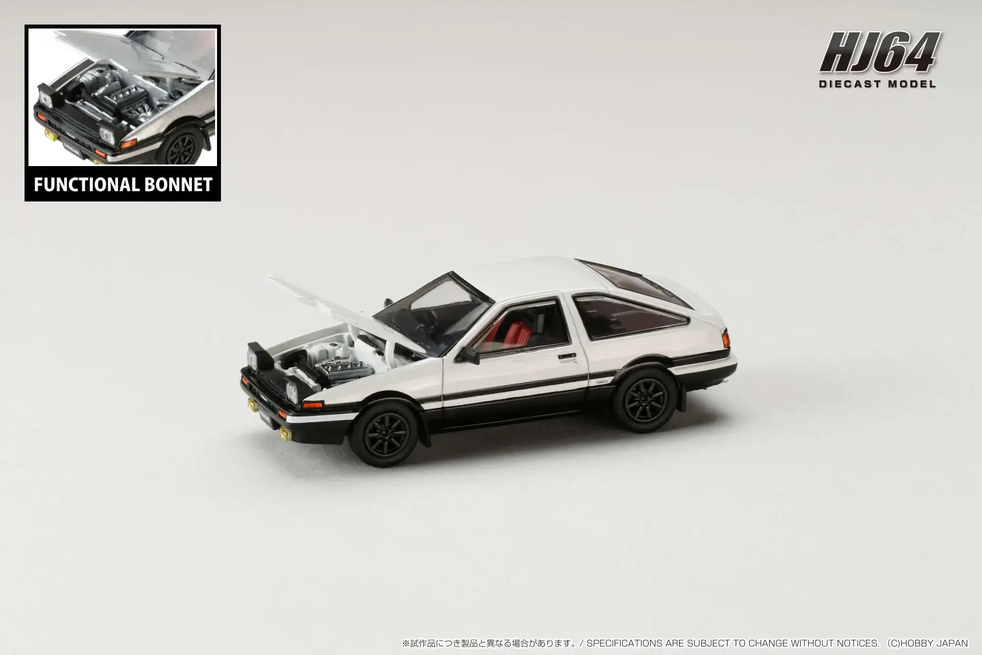 Hobby Japan 1/64 Toyota SPRINTER TRUENO GT APEX (AE86) JDM Style White - Image 2