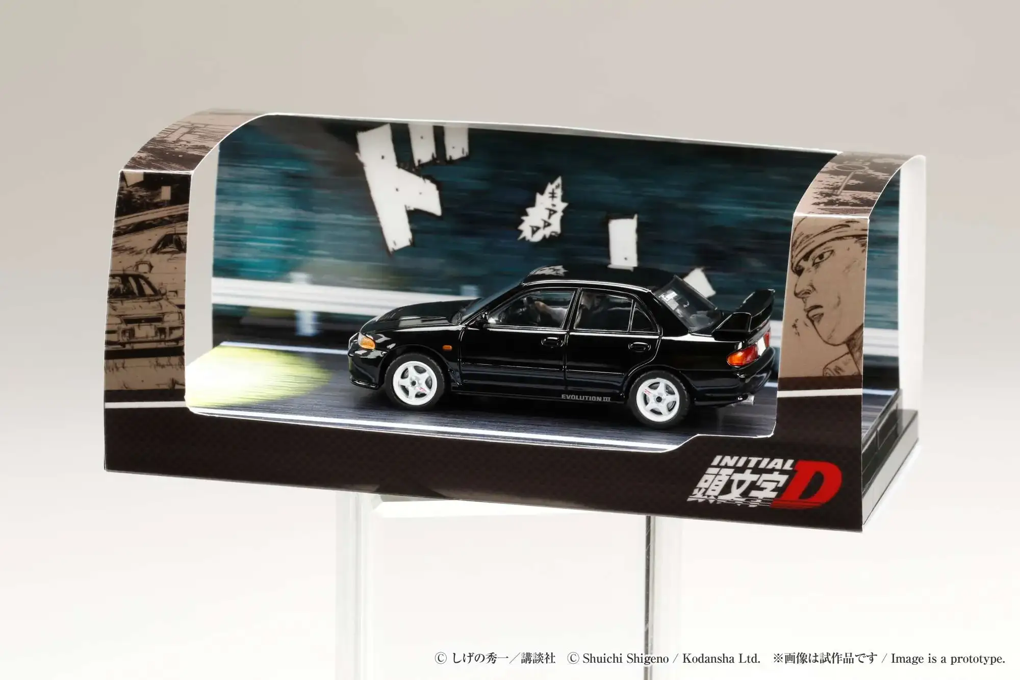 Hobby Japan Initial D 1/64 Mitsubishi Lancer RS Evolution Ⅲ / INITIAL D VS Ryosuke Takahashi With Kyoichi Sudo Figure