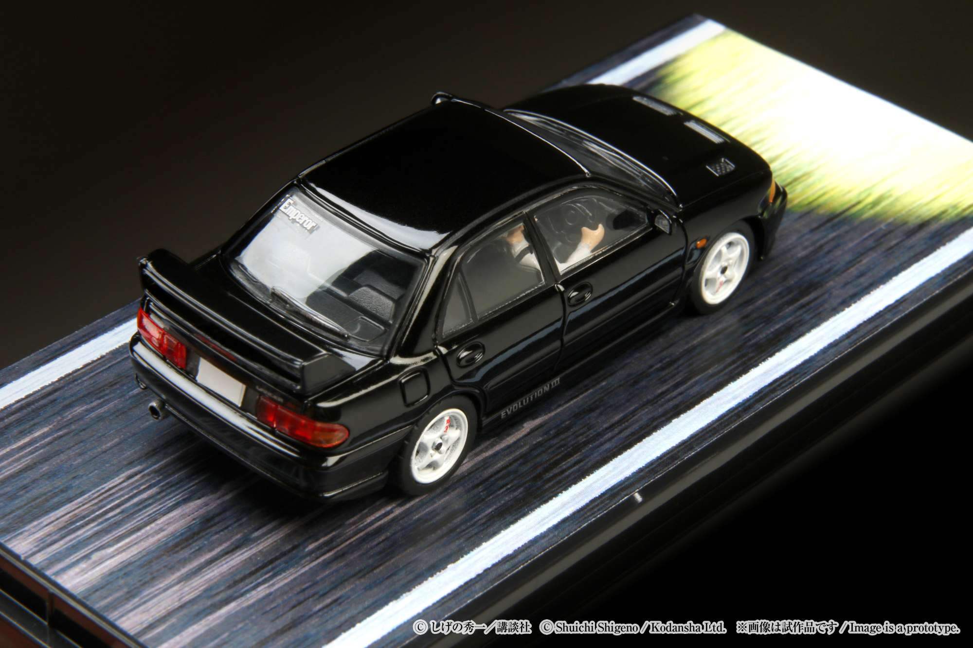 Hobby Japan Initial D 1/64 Mitsubishi Lancer RS Evolution Ⅲ / INITIAL D VS Ryosuke Takahashi With Kyoichi Sudo Figure - Image 8