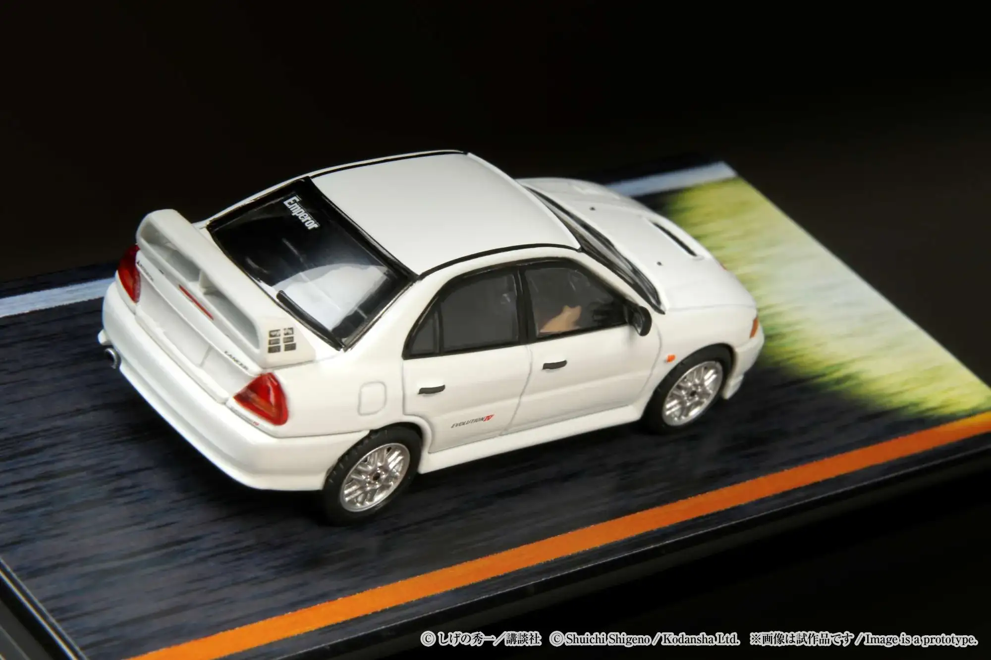 Hobby Japan Initial D 1/64 Mitsubishi Lancer RS Evolution Ⅳ / INITIAL D VS Takumi Fujiwara With Seiji Iwaki Figure - Image 8