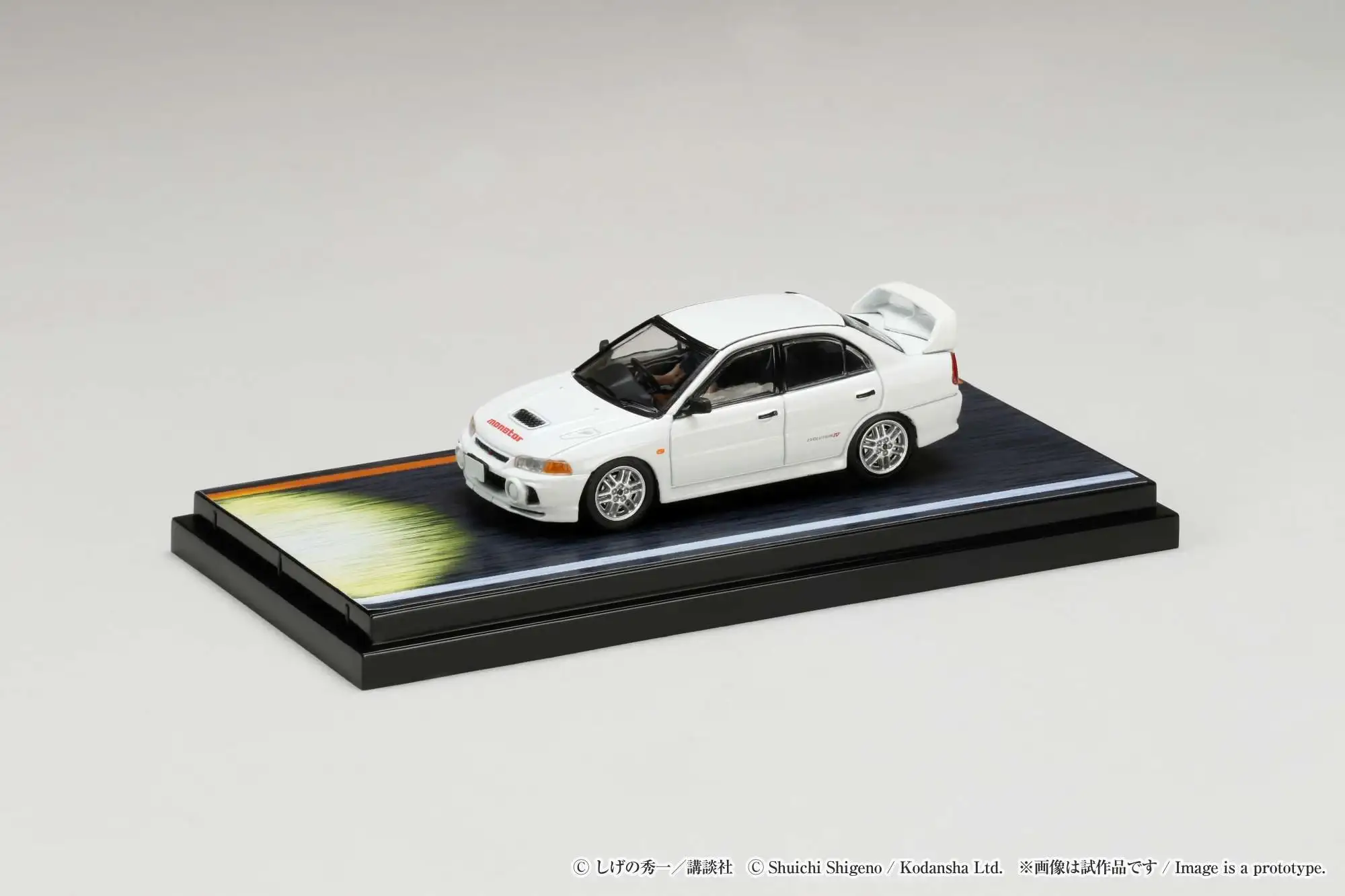 Hobby Japan Initial D 1/64 Mitsubishi Lancer RS Evolution Ⅳ / INITIAL D VS Takumi Fujiwara With Seiji Iwaki Figure - Image 9