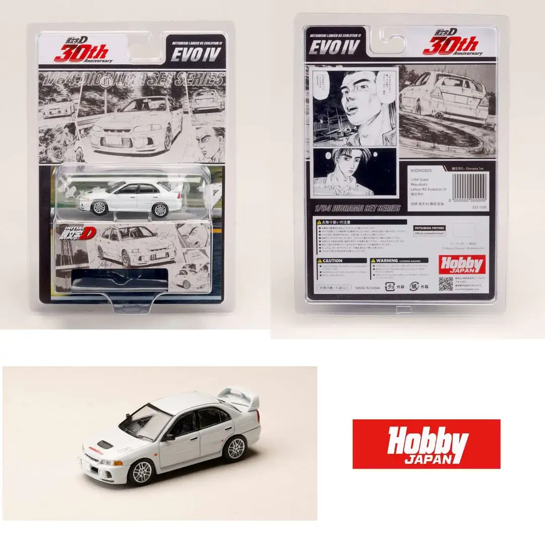 Hobby Japan Initial D 1/64 Mitsubishi Lancer RS Evolution IV / INITIAL D  Seiji Iwaki VS Takumi Fujiwara