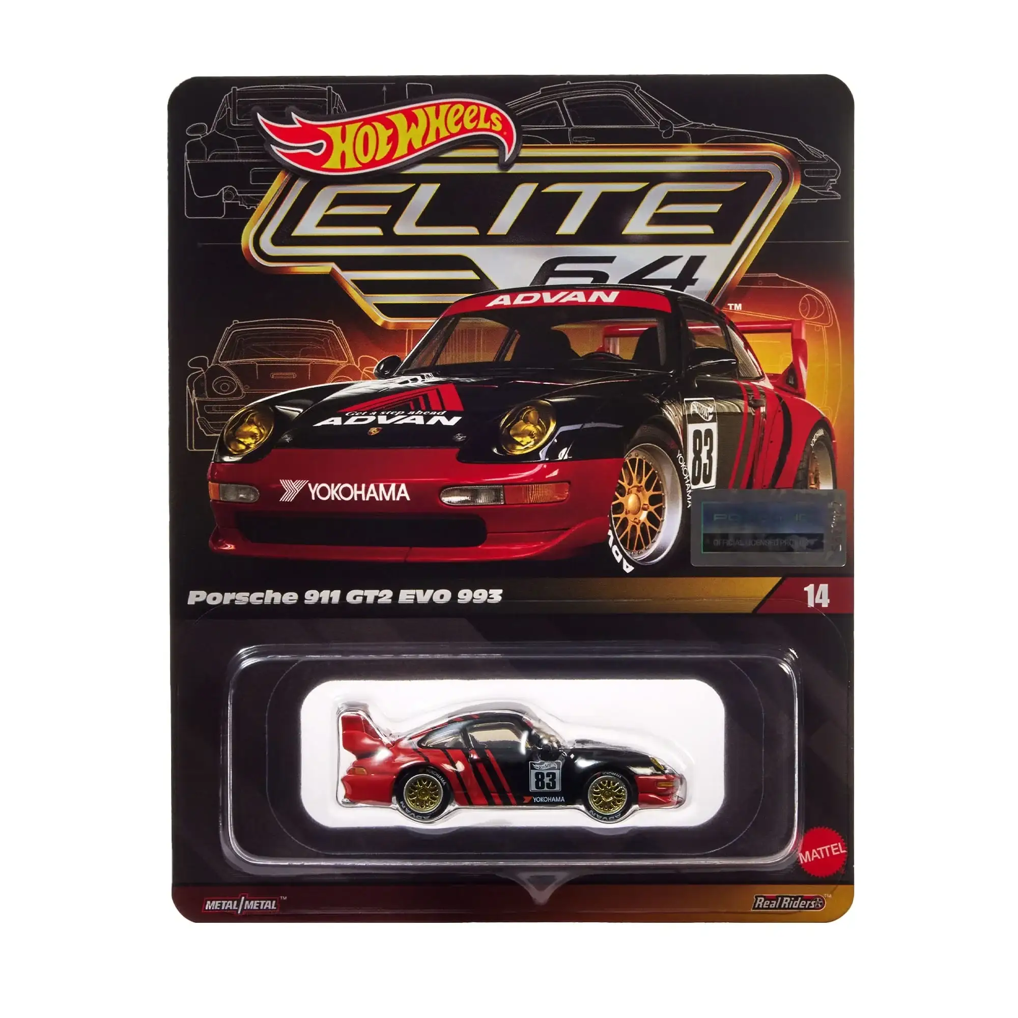 Hot Wheels HWC Elite64 Series Porsche 911 GT2 EVO 993 Advan