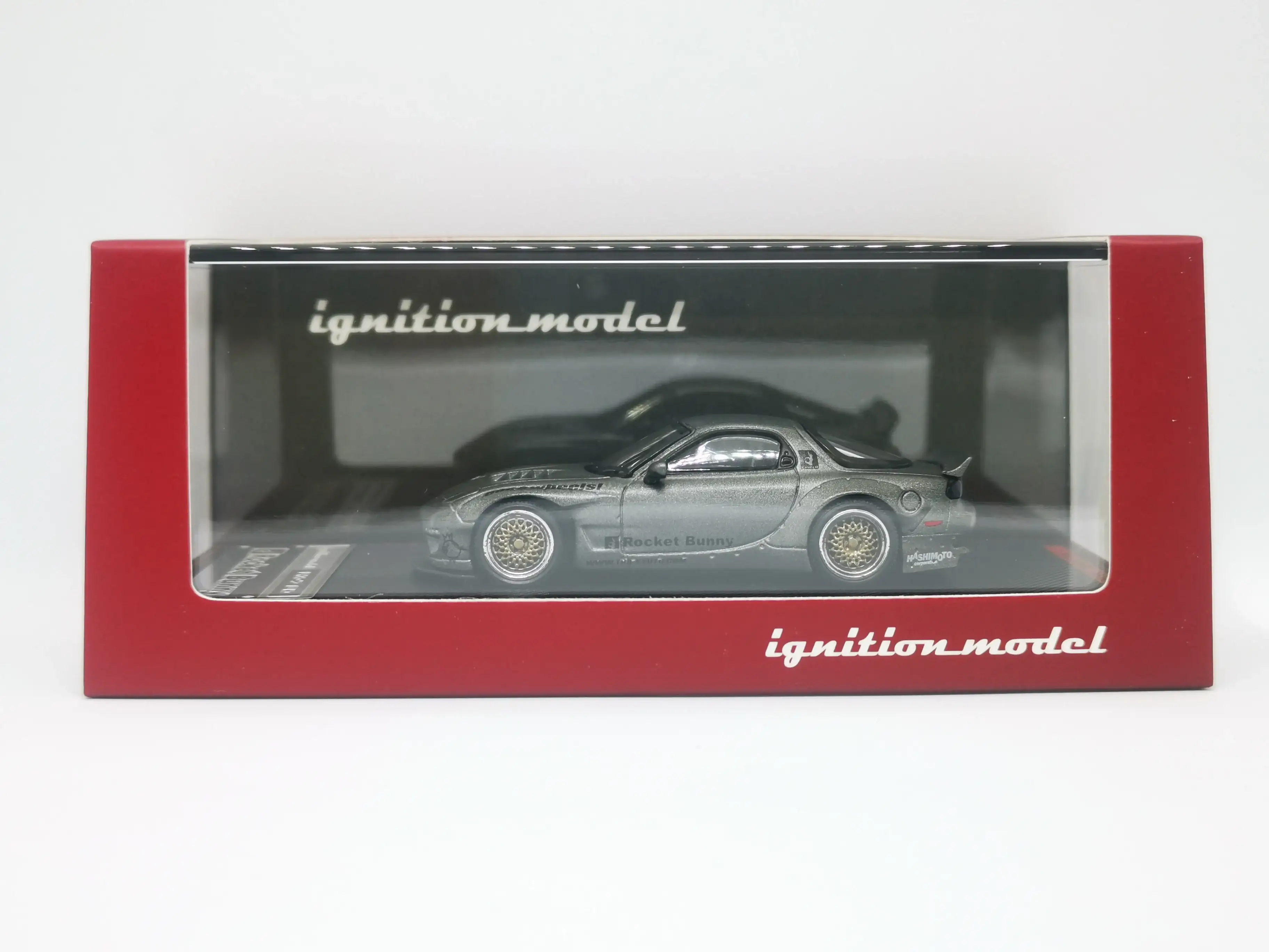 Ignition Model 1:64 Scale Mazda RX7 FD3S Rocket Bunny Titanium Gray - Image 4