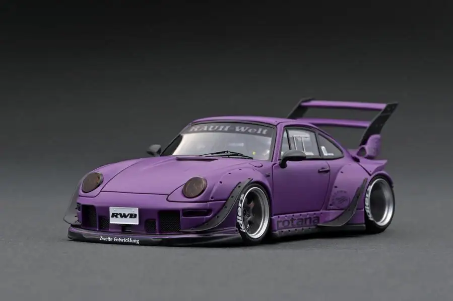 Ignition Model 1:43 Scale IG online shop/event special! IG2322 RWB 993 Rotana Matte Purple With Mr. Nakai sitting on sofa - Image 2
