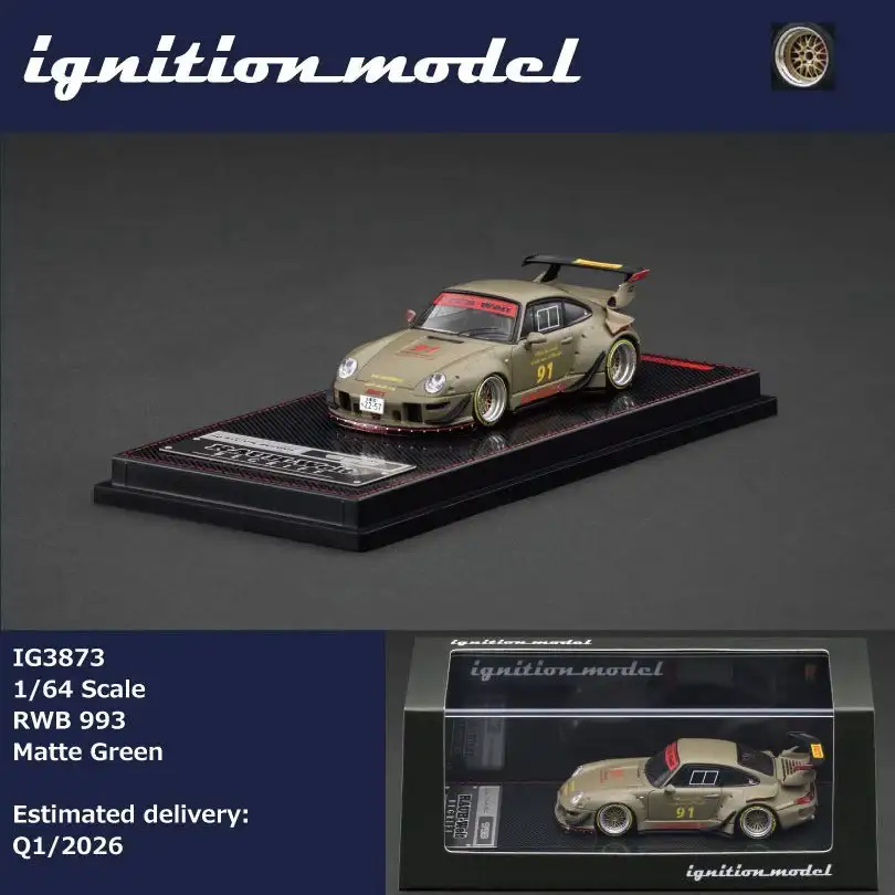 Ignition Model 1:64 Scale IG3873 Porsche RWB 993 Matte Green - Image 4