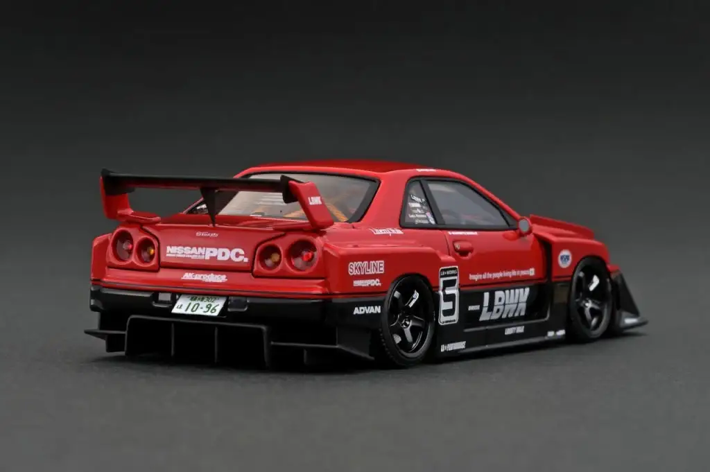 Ignition Model IG2848 1:43 LB-ER34 Super Silhouette SKYLINE Red/Black WEB Limited - Image 4