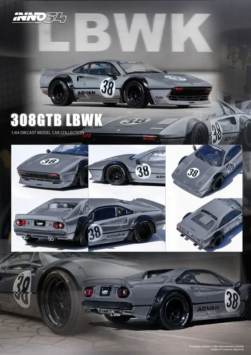 INNO64 1/64 Ferrari LBWK 308 GREY