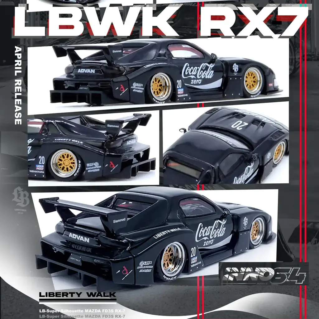 INNO64 1/64 MAZDA RX7 (FD3S) LB-SUPER SILHOUETTE - Black