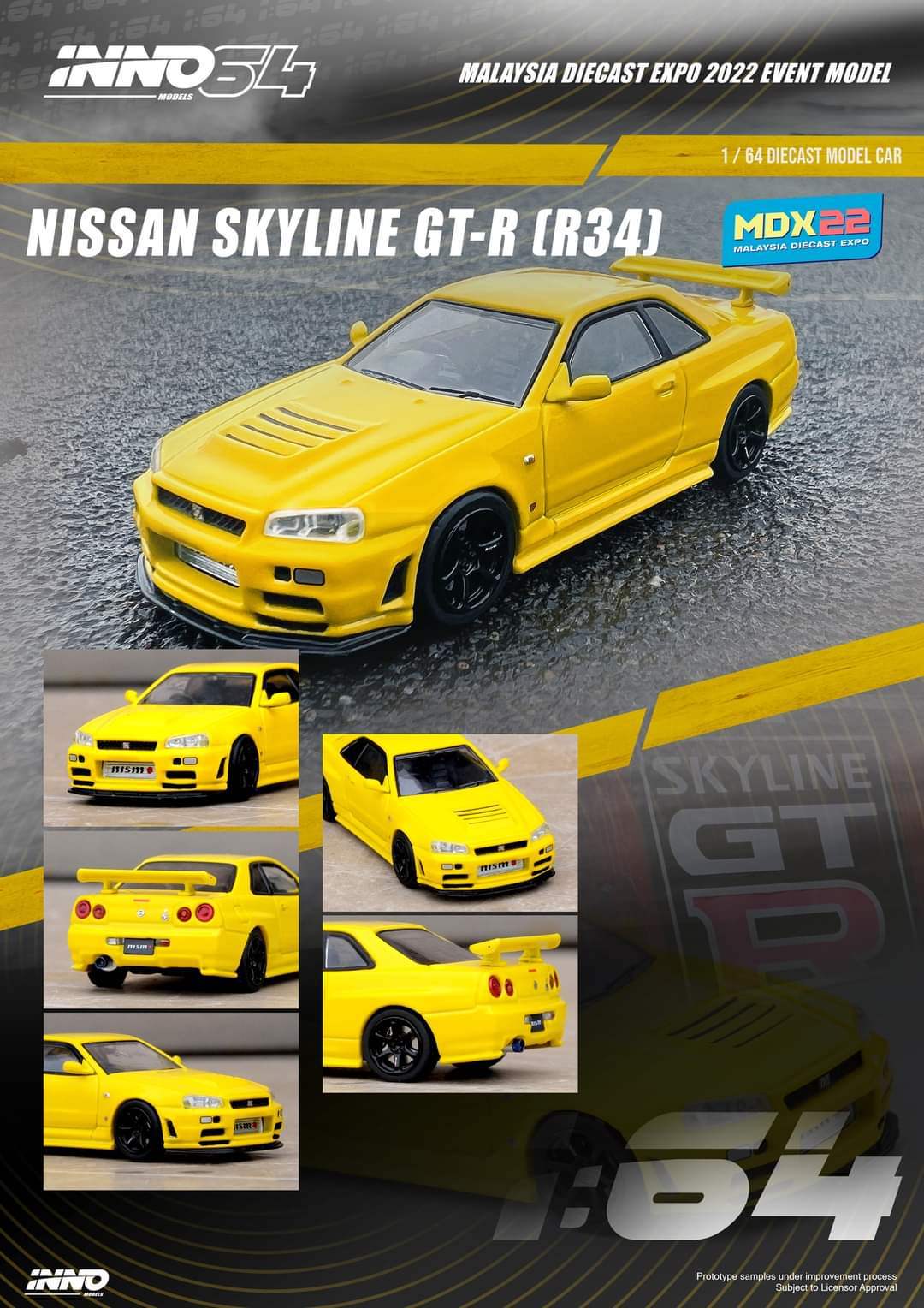 INNO64 1/64 NISSAN SKYLINE GT-R (R34) Malaysia Diecast Expo 2022 Event Model MDX22