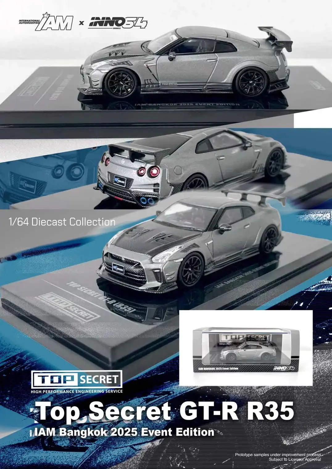 Inno64 1:64 Scale IAM Thailand 2025 Event Edition Top Secret Nissan GT-R (R35) - Image 2