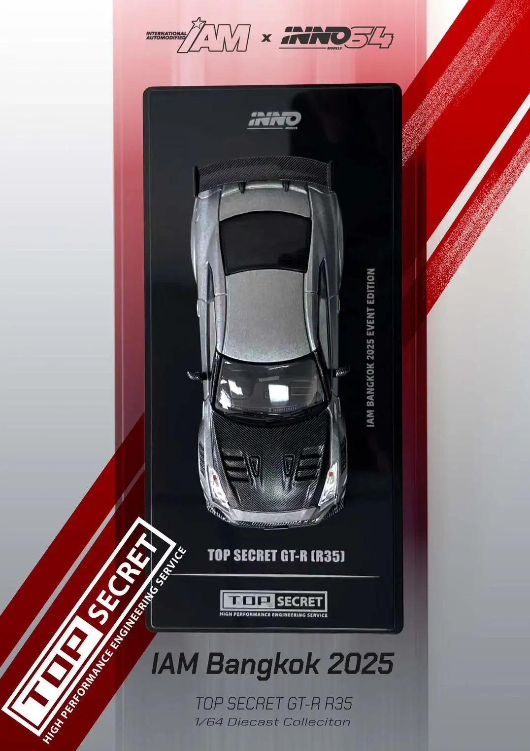 Inno64 1:64 Scale IAM Thailand 2025 Event Edition Top Secret Nissan GT-R (R35) - Image 3