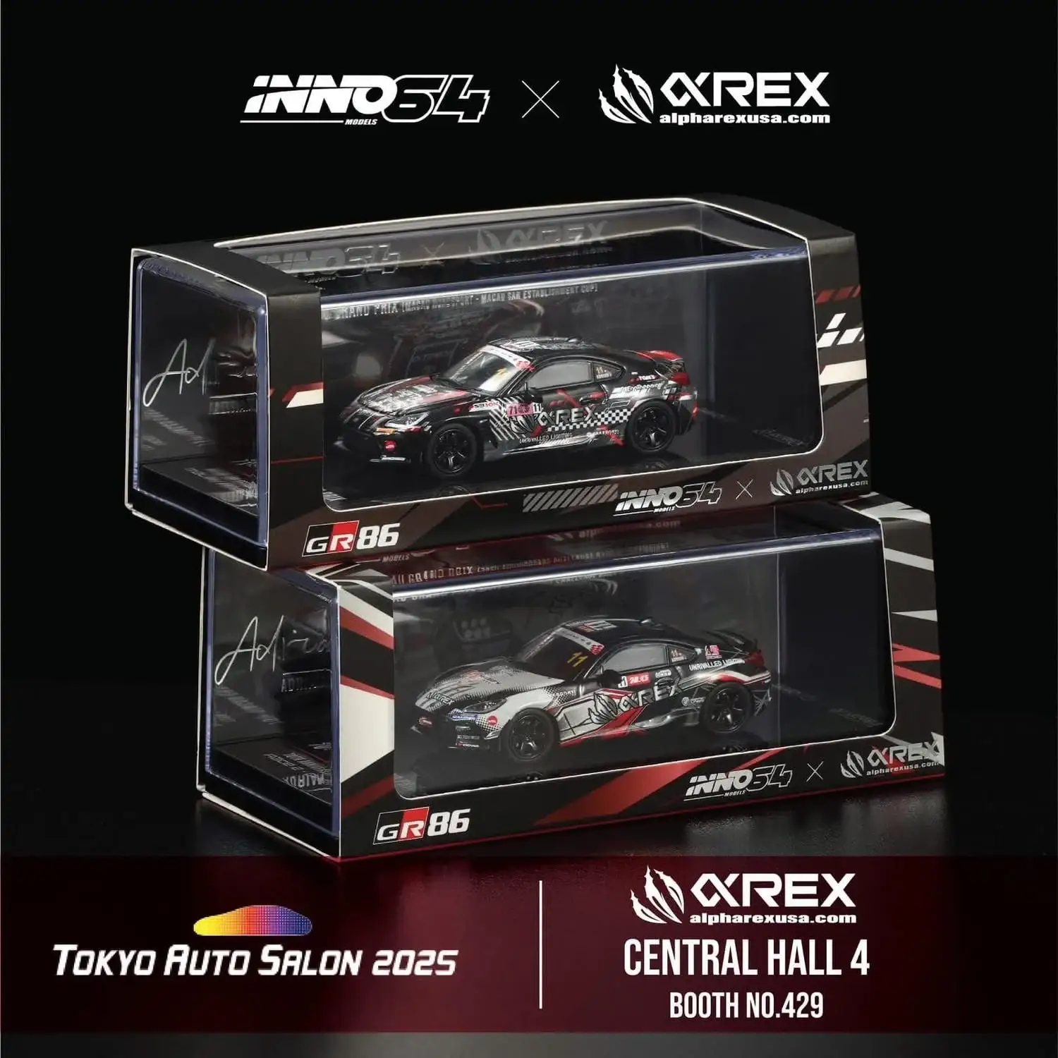 INNO64 1/64 Tokyo Auto Salon 2025 AREX TOYOTA Gr86 Set - Image 2