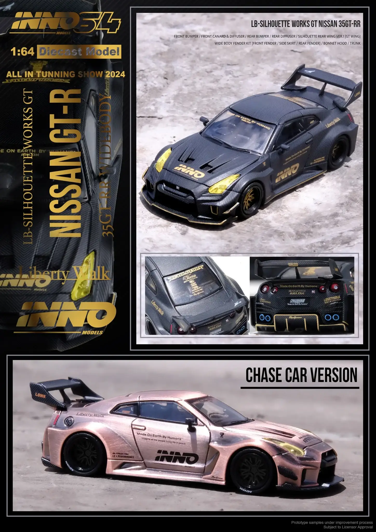 Inno64 All In Tuning Show 2024 Exclusive NISSAN GT-R (R35) GT-RR LB-SILHOUETTE WORKS Full Carbon "Zhuohao Liu" - Image 2