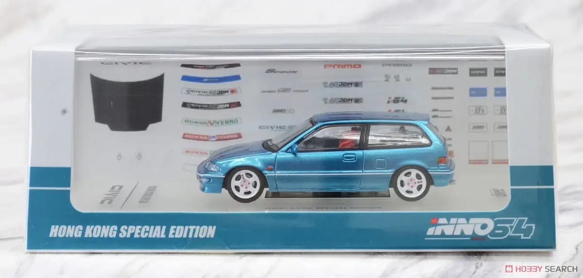 Inno64 Honda Civic EF9 SiR 1990 Metallic Green (Hong Kong Exclusive)