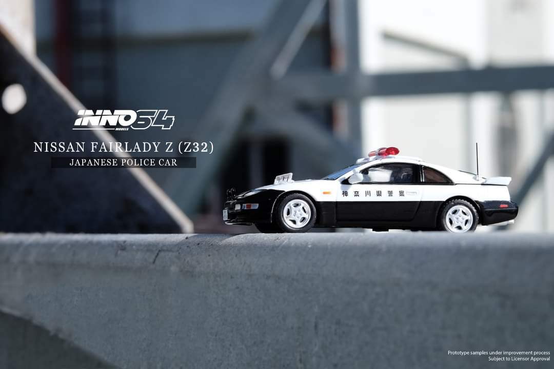 Inno64 Nissan Fairlady Z (Z32) Kanagawa-KENKI Japanese Police Car - Image 2