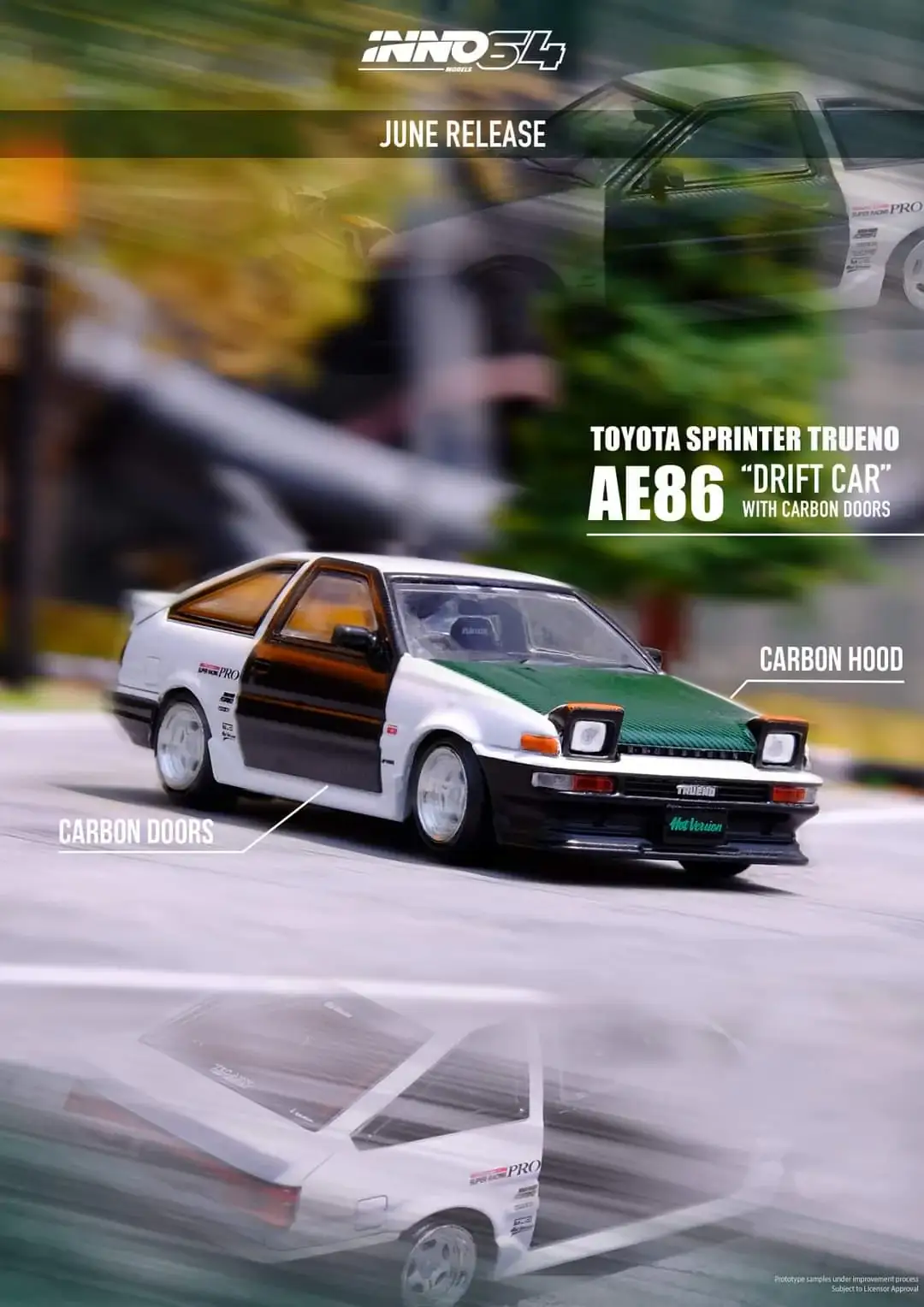 Inno64 Toyota Sprinter Trueno Corolla AE86 - Image 2