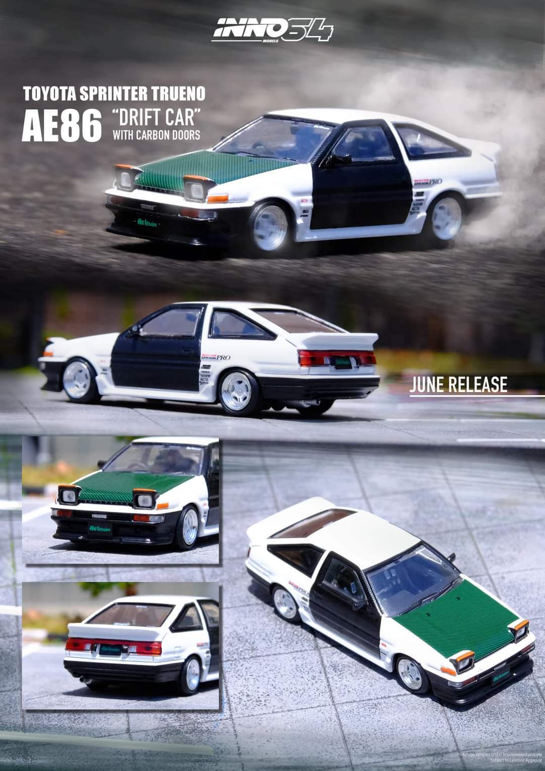 Inno64 Toyota Sprinter Trueno Corolla AE86 - Image 3