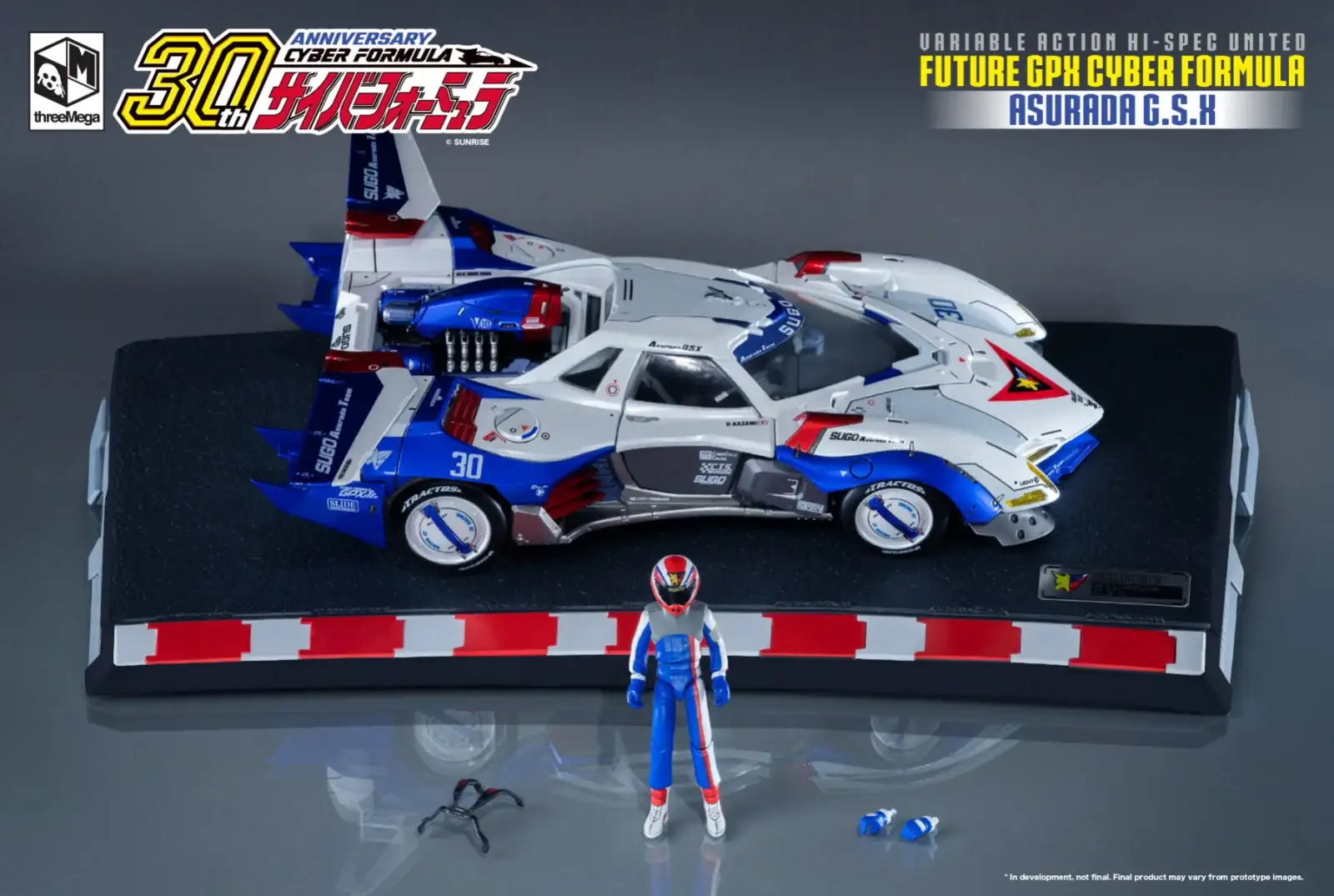 Free EMS shipping 2023 Release MegaHouse X Three Zero V.A. HI-SPEC 1:18 Cyber Formula Asurada GSX - Image 10