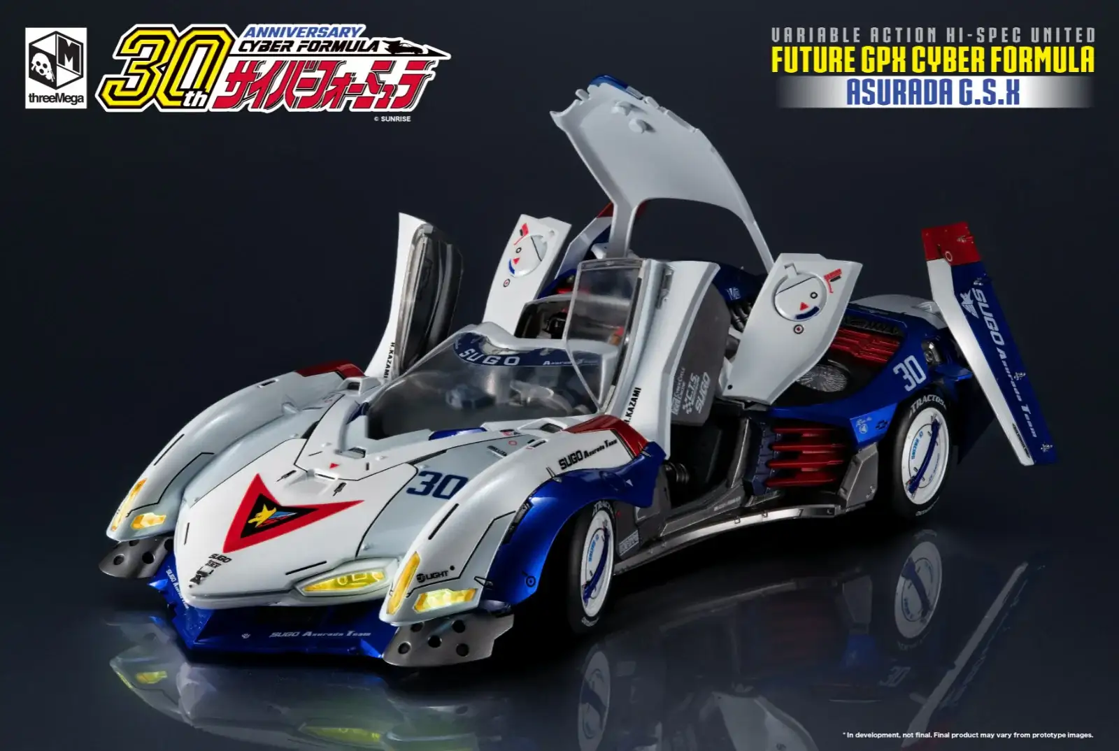 Free EMS shipping 2023 Release MegaHouse X Three Zero V.A. HI-SPEC 1:18 Cyber Formula Asurada GSX - Image 22